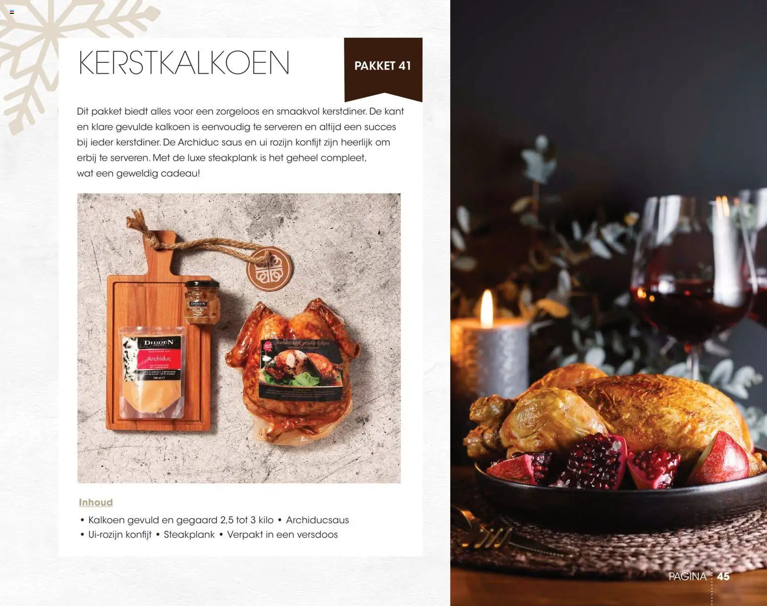 {H1} | Pagina: 45 | Producten: Kalkoen, Ui, Saus