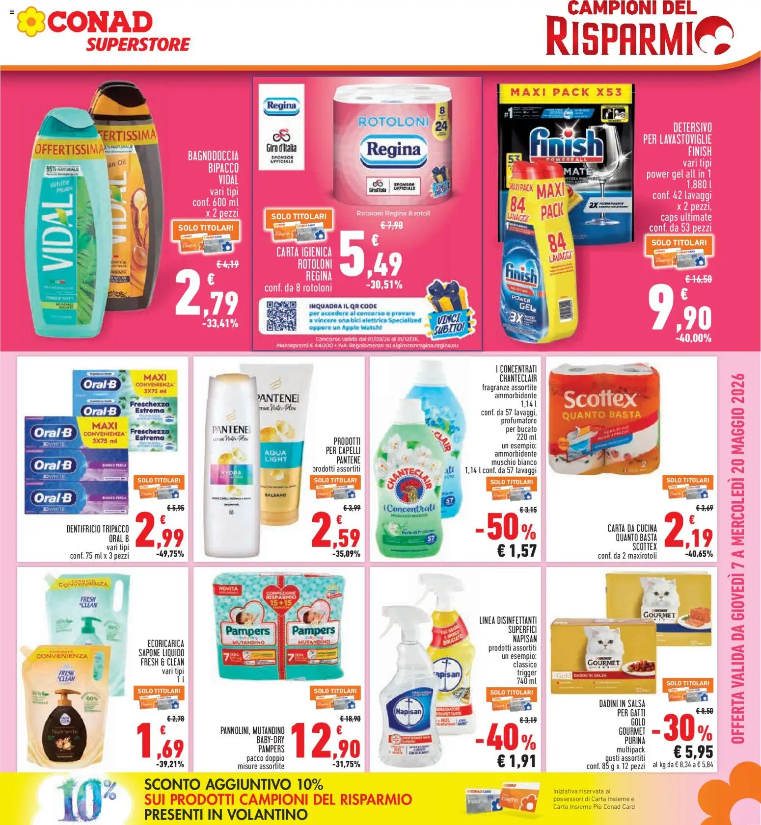 Volantino Conad del 07.05.2026 | Pagina: 5 | Prodotti: Sapone, Ammorbidente, Lavastoviglie, Bici elettrica