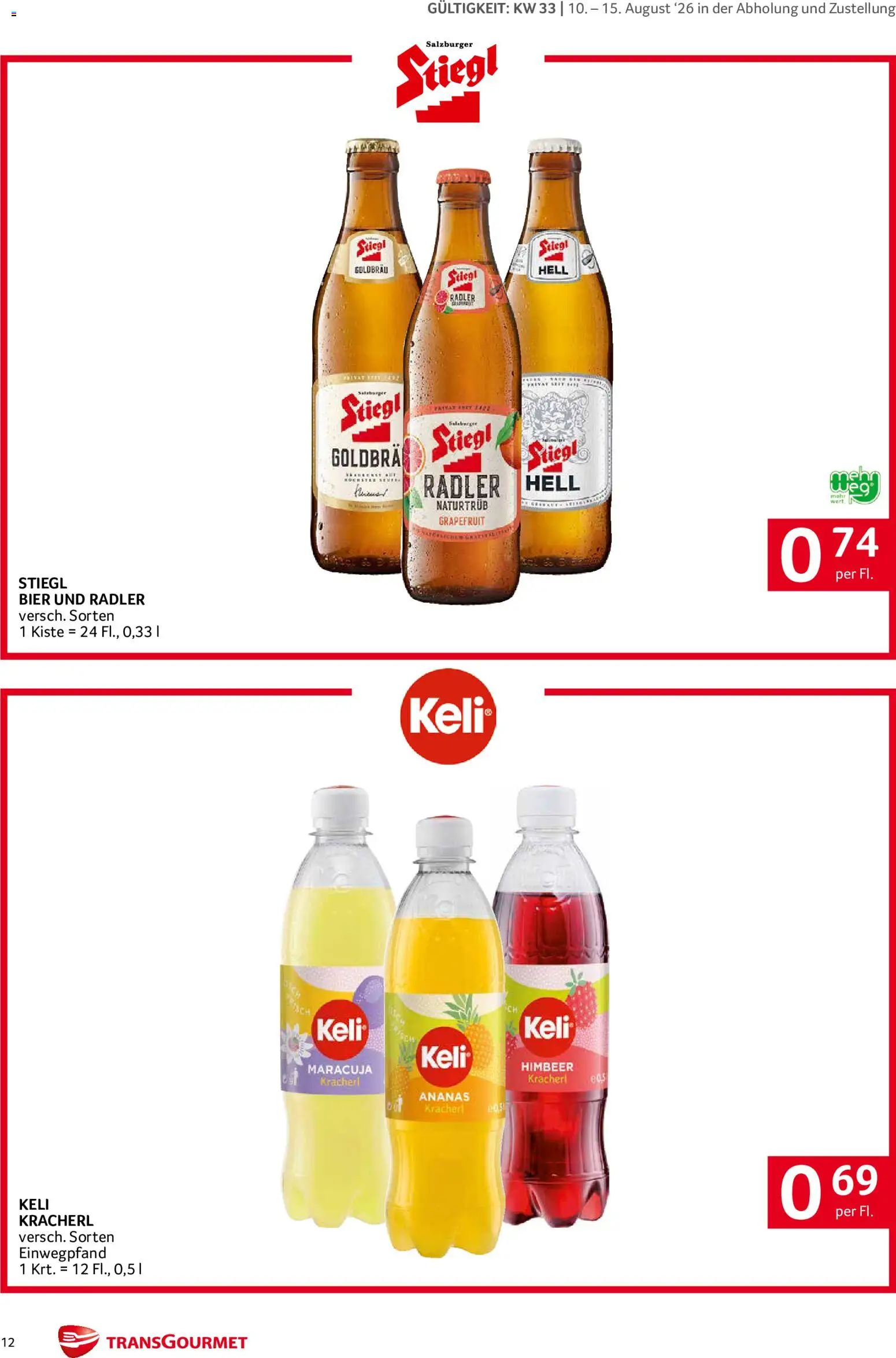 Transgourmet Markenfest Woche gültig ab 10.08.2026 | Seite: 12 | Produkte: Grapefruit, Bier, Ananas