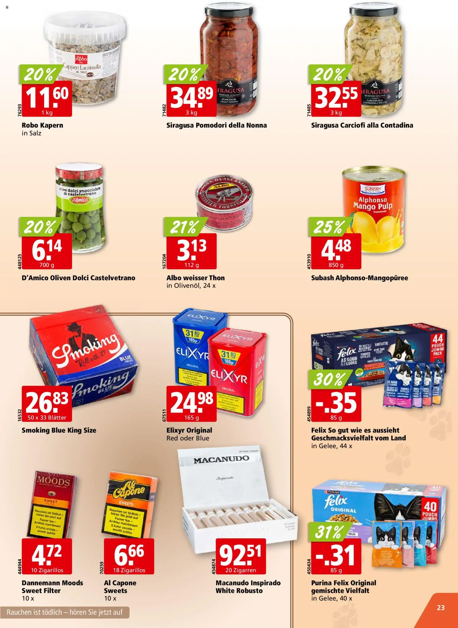 Aligro aktionen – gültig ab 27.07.2026 | Seite: 23 | Produkte: Smoking, Mango, Salz