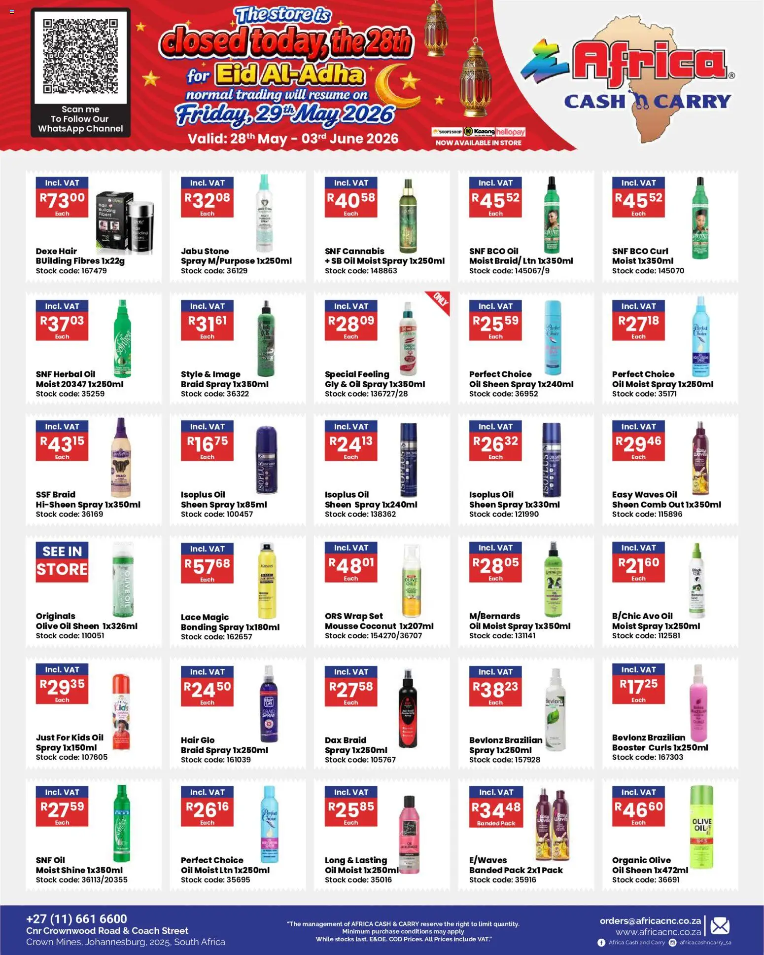 New Africa Cash & Carry catalogue – valid from 28.05.2026 | Page: 1 | Products: Oil, Stock