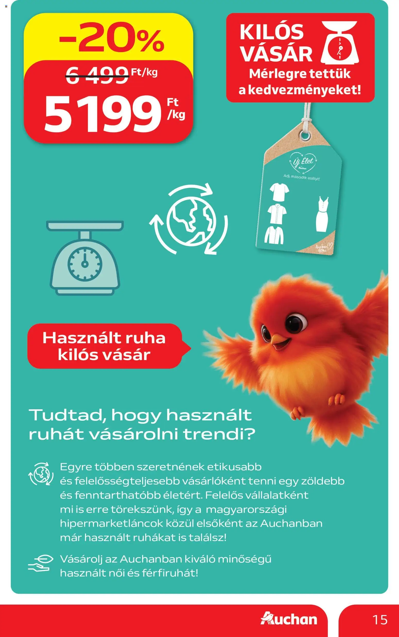 Auchan akciós ujság - amely érvényes a következő dátumtól: 2026.08.06. | Oldal: 15 | Termékek: Ruha