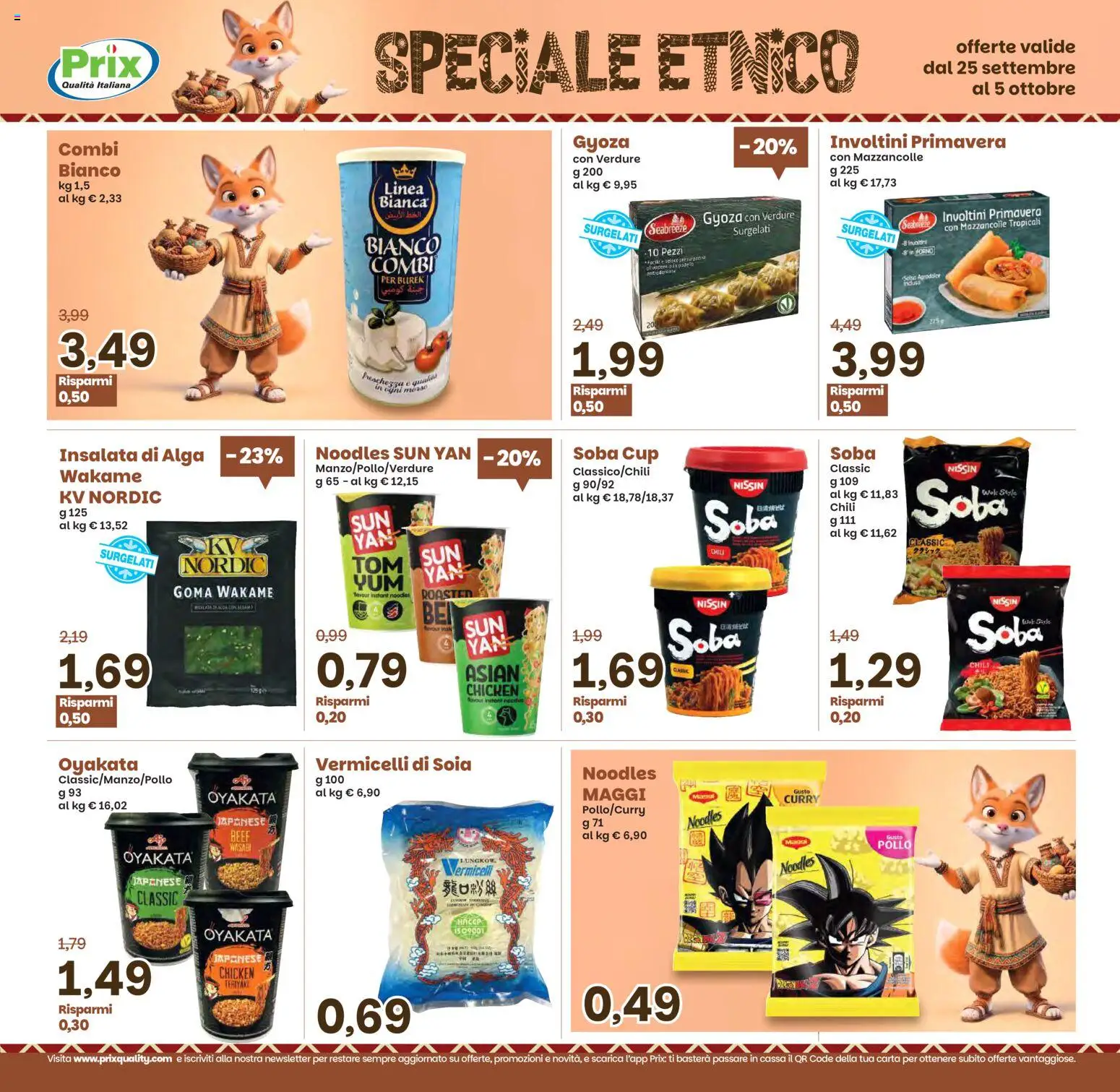 Volantino Prix del 25/09/2026 | Pagina: 13 | Prodotti: Pollo, Mazzancolle, Verdure, Forno