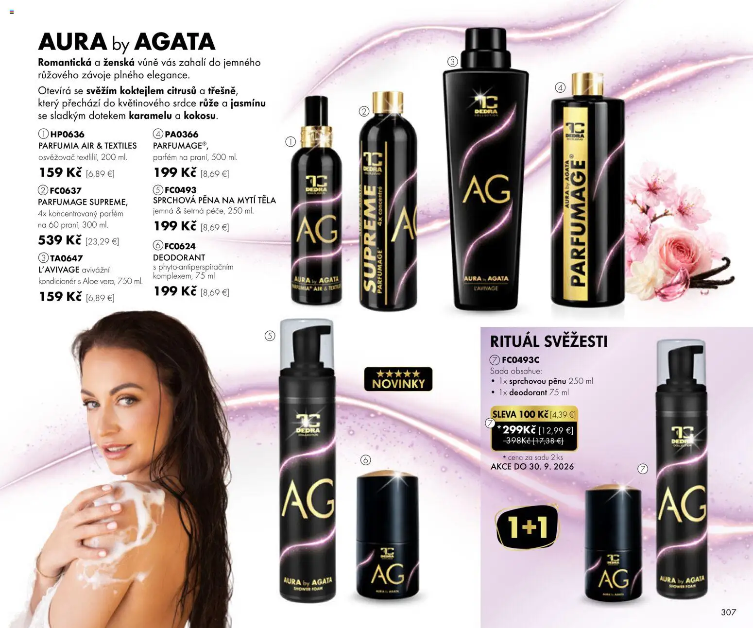 Nové Dedra akcie – leták je platný od 01.09.2026 | Strana: 7 | Produkty: Parfém, Kondicionér, Ruže, Pena
