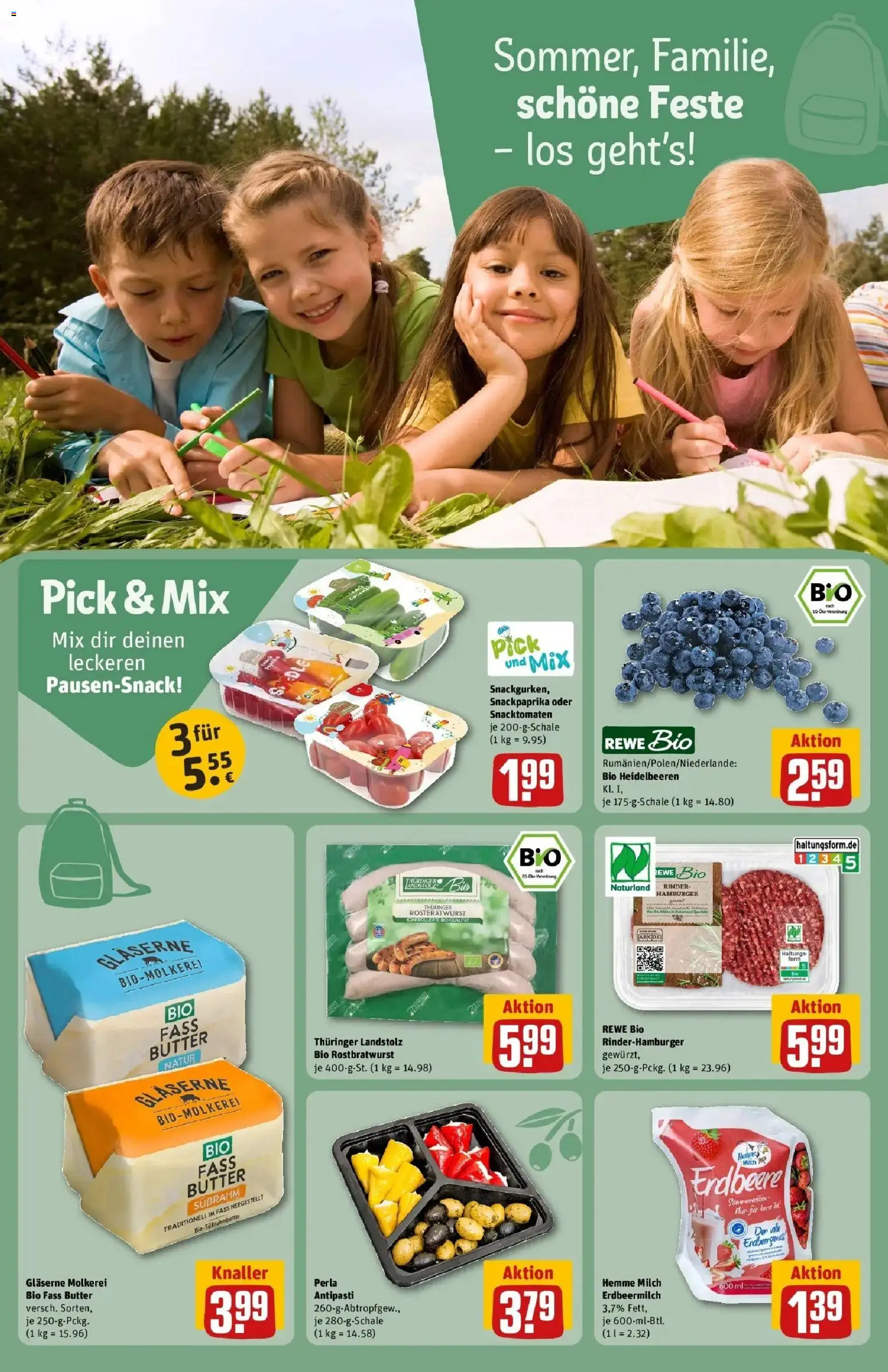REWE Prospekt ab 17.08.2026 zum Blättern » Angebote | Seite: 20 | Produkte: Milch, Butter, Heidelbeeren