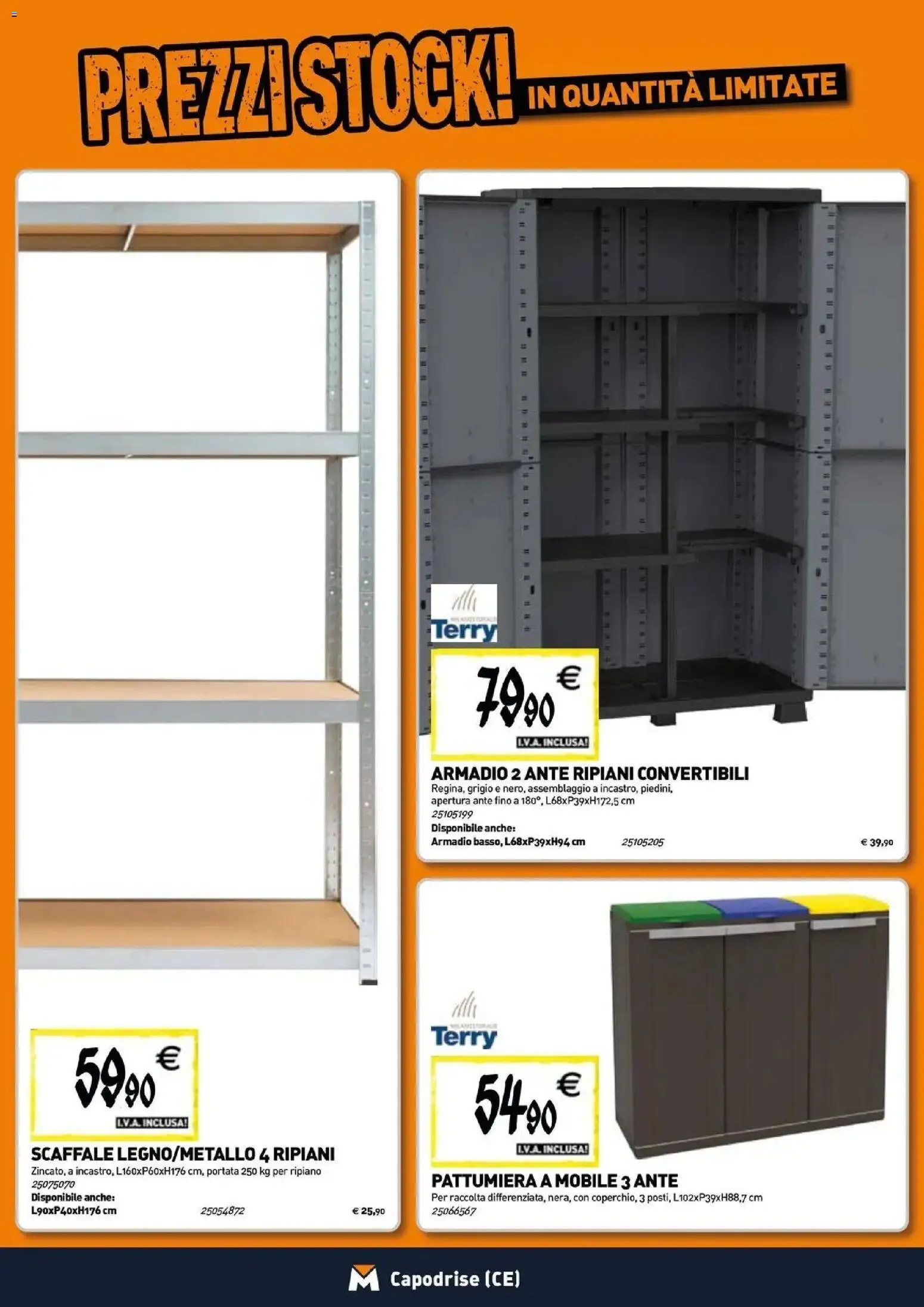 Volantino TECNOMAT del 29/10/2026 | Pagina: 16 | Prodotti: Mobile, Scaffale, Pattumiera, Armadio