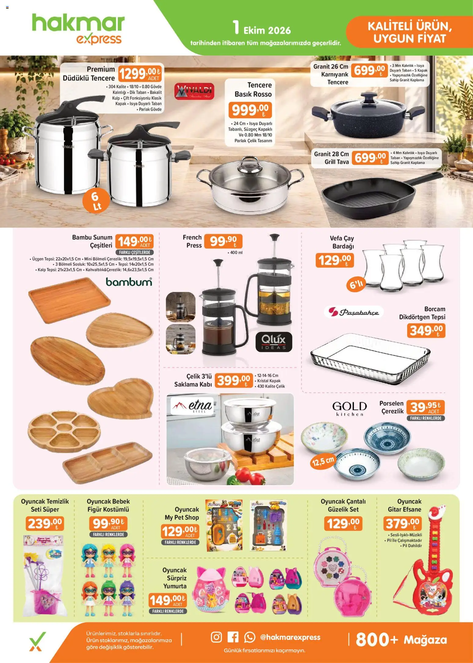 Hakmar Express Katalog - 01 Ekim 2026 tarihinden itibaren geçerlidir | Sayfa: 1 | Ürünler: Oyuncak, Pil, Çay, Tepsi