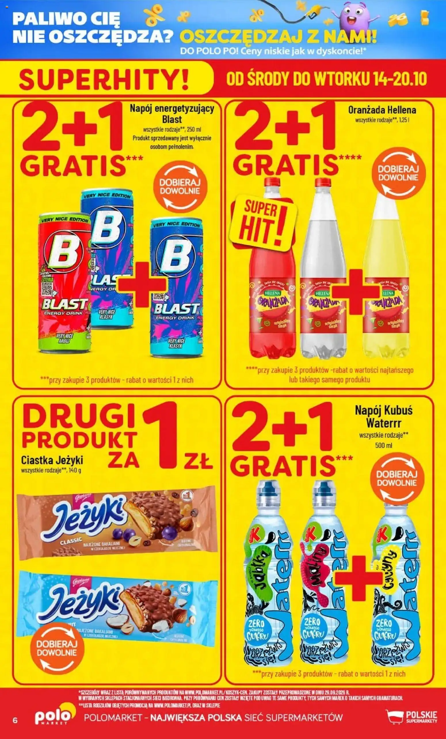 Nowa POLOmarket gazetka od jutra 14.10.2026 | Strona: 6 | Produkty: Arbuz, Oranżada, Oranżada hellena, Ciastka