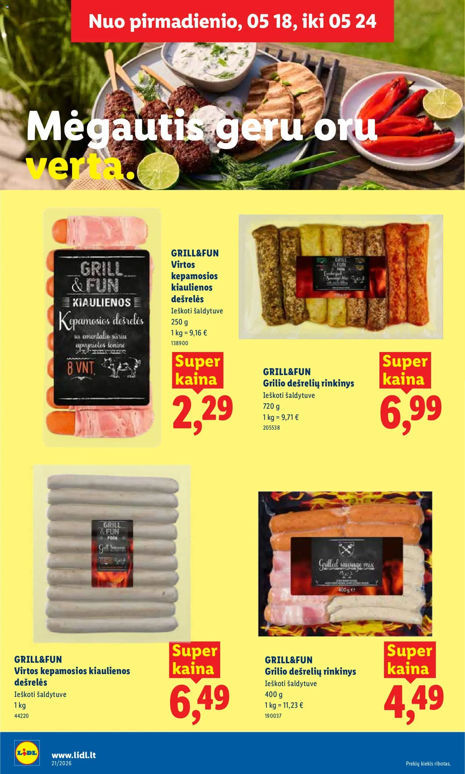 LIDL akcijos nuo 18.05.2026 | Puslapis: 14 | Prekių: Kiaulienos, Dešrelės
