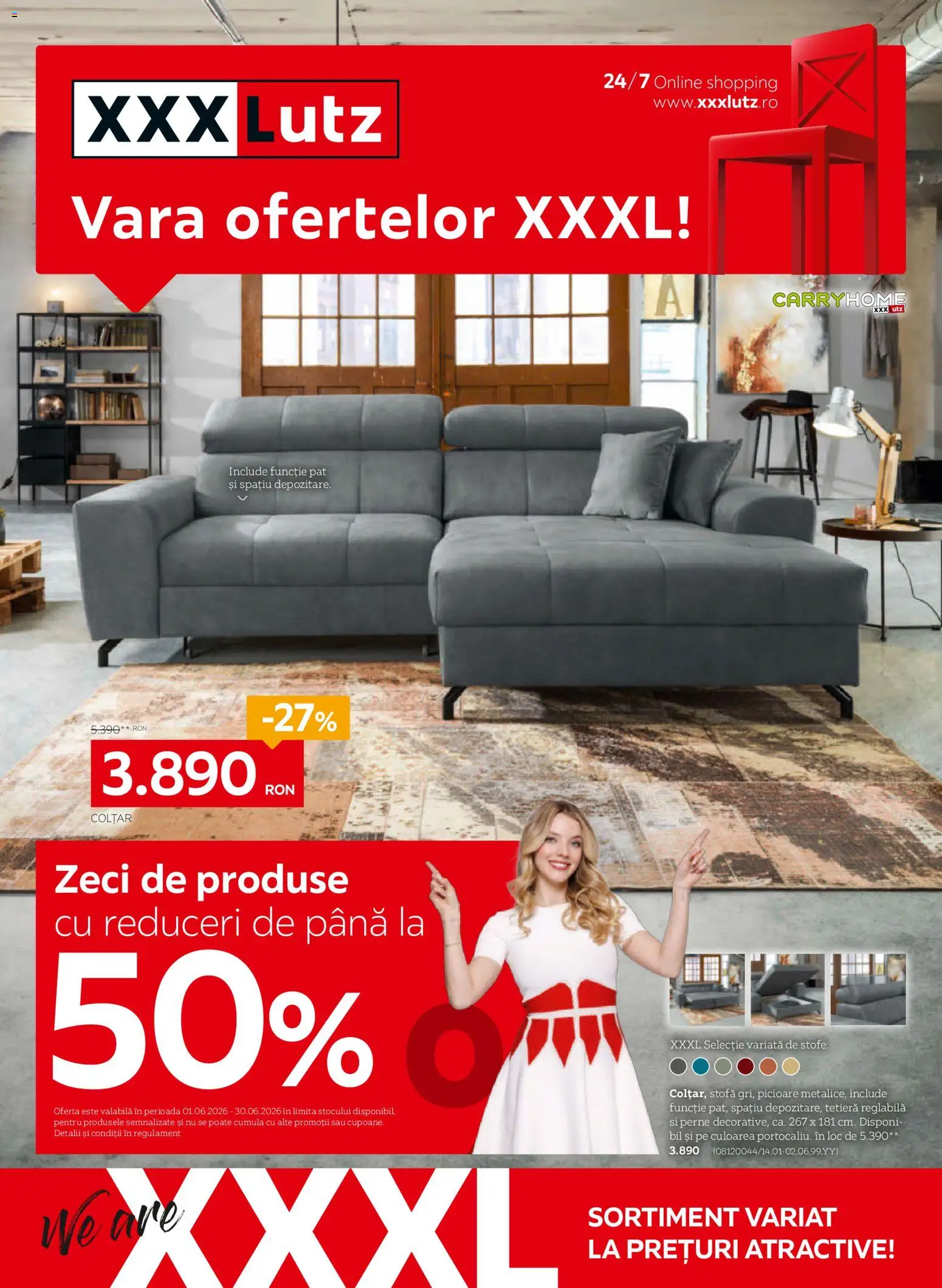Noul catalog XXXLutz – valabil de la 01.06.2026 | Pagină: 1 | Produse: Pat, Colțar