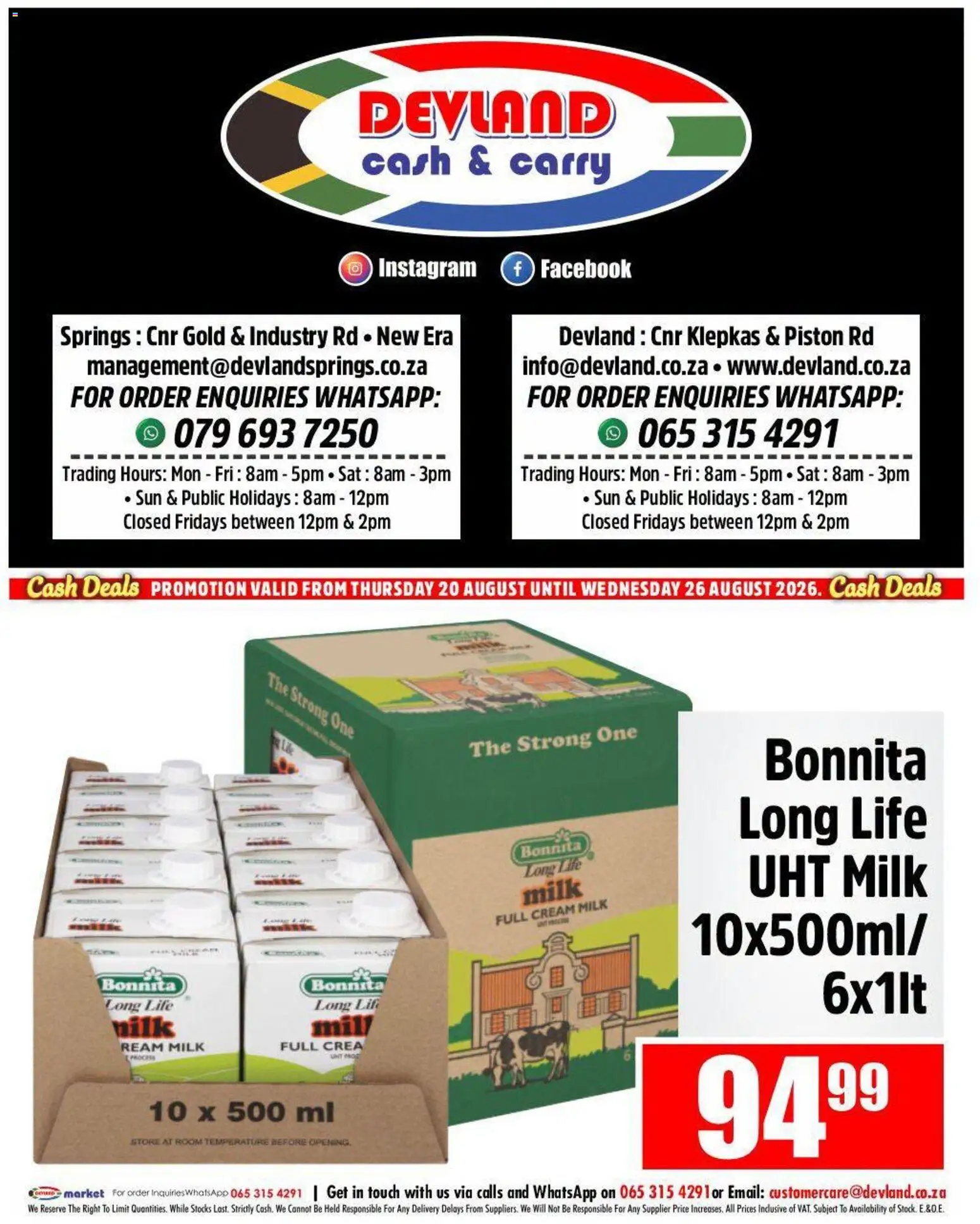New Devland catalogue – valid from 20/08/2026 | Page: 7 | Products: Milk, Cream