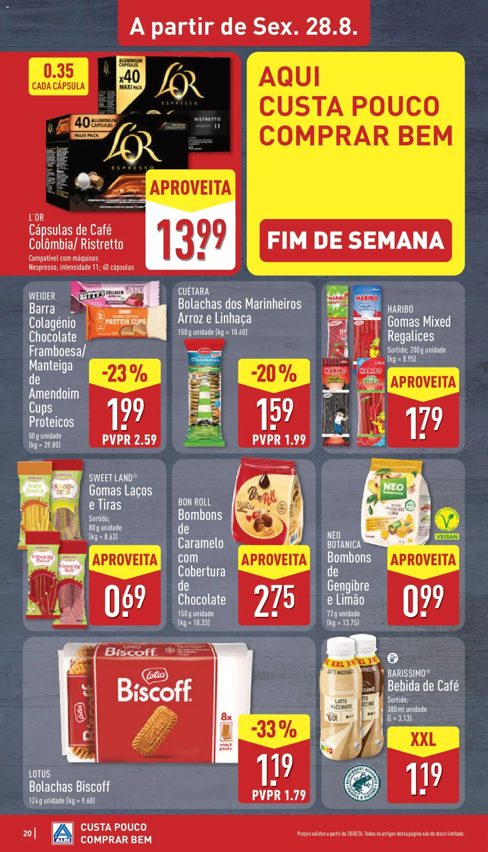 Aldi folheto │ válido de 24/08/2026 | Página: 20 | Produtos: Bolachas, Gengibre, Cápsulas, Café