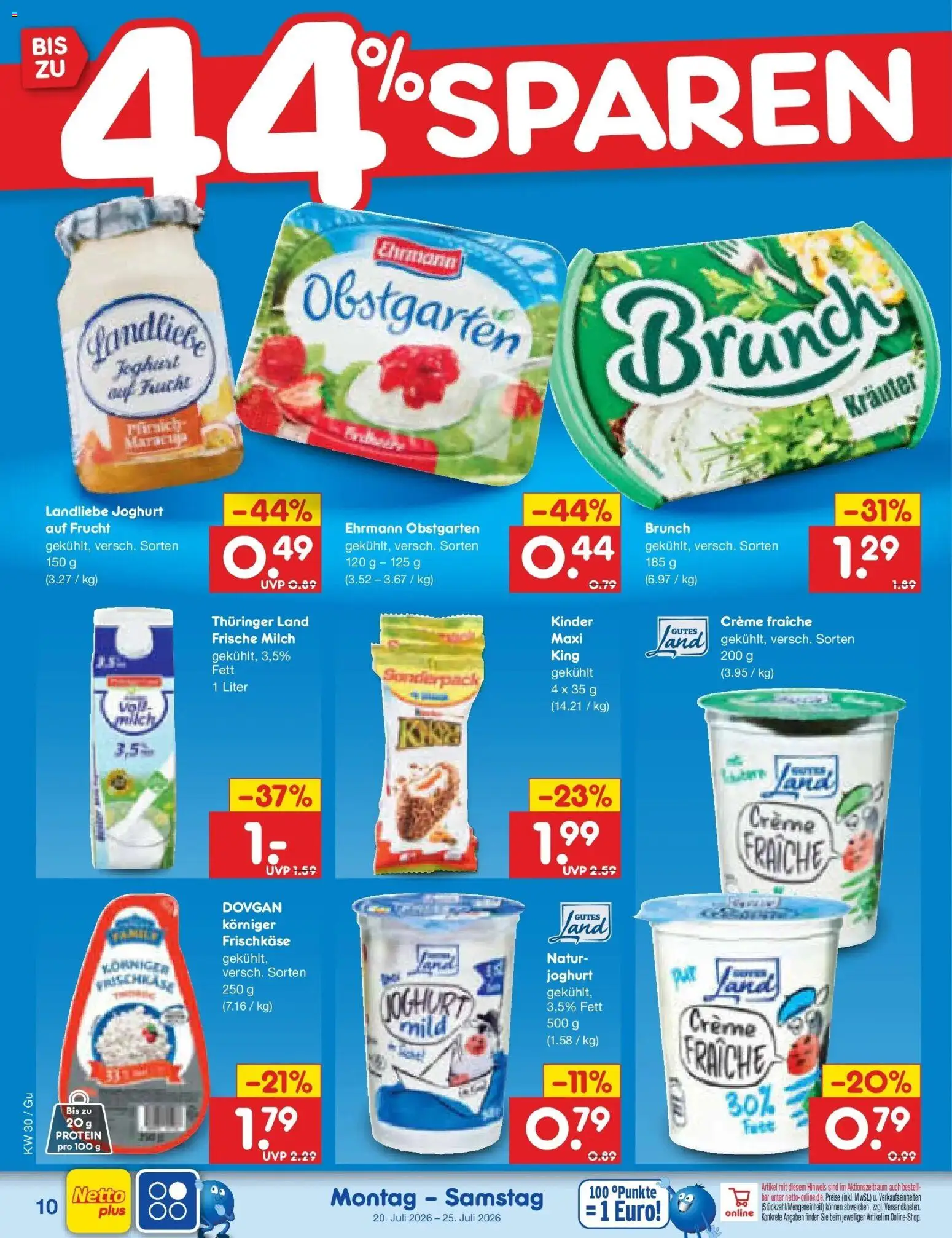 Netto Marken-Discount Prospekt Augustusburg – gültig ab 20.07.2026 | Seite: 16 | Produkte: Joghurt, Creme, Pfirsich, Landliebe joghurt
