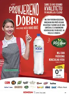 MOJ DAN PRIRODNA MINERALNA VODA, negazirana, 1,5l - Pregled kataloga iz trgovine Konzum, vrijedi od 13.05.2026 | Stranica: 29