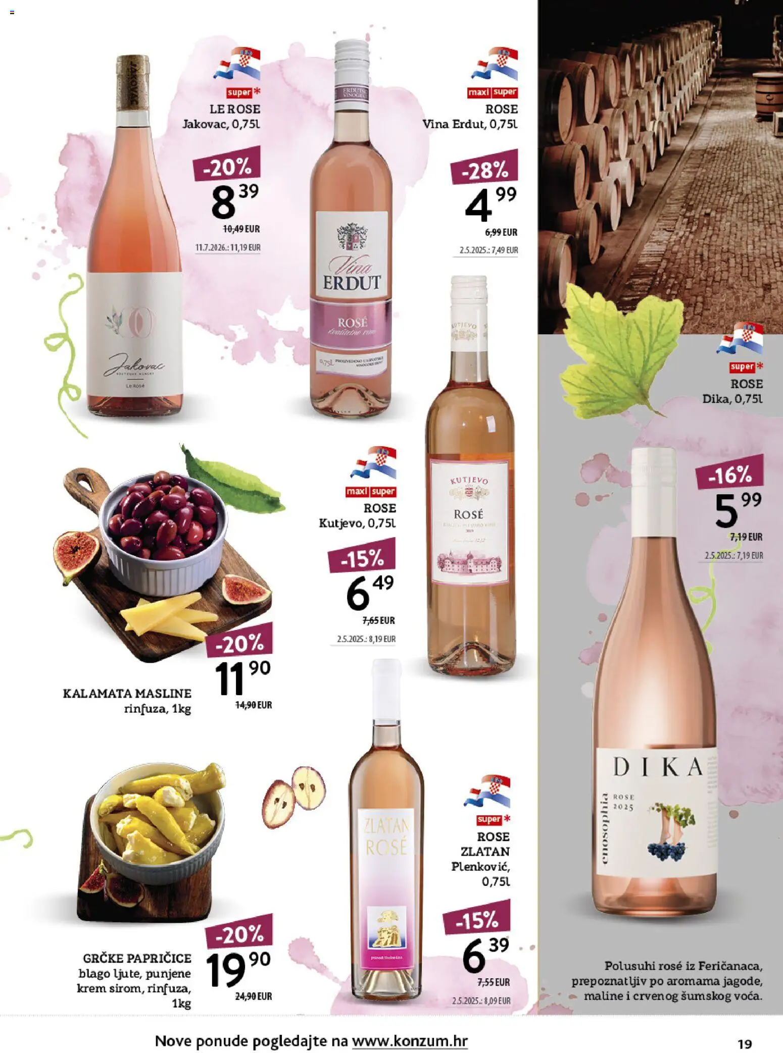 Konzum HR akciós ujság - amely érvényes a következő dátumtól: 2026.10.12. | Oldal: 19 | Termékek: Krém, Lé, Rosé