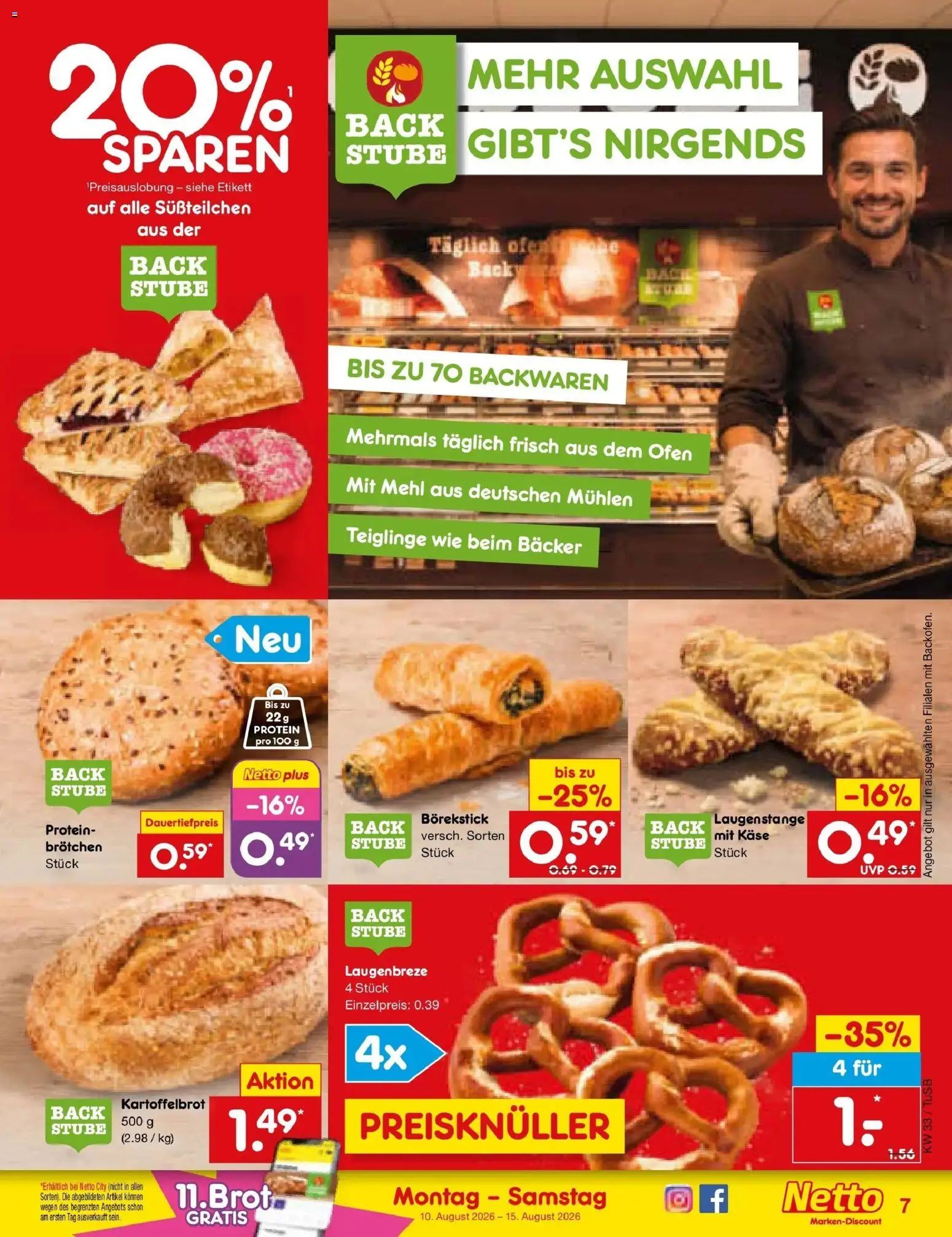 Netto Marken-Discount Prospekt Lahr-Langenwinkel – gültig ab 10.08.2026 | Seite: 7 | Produkte: Ofen, Mehl, Käse