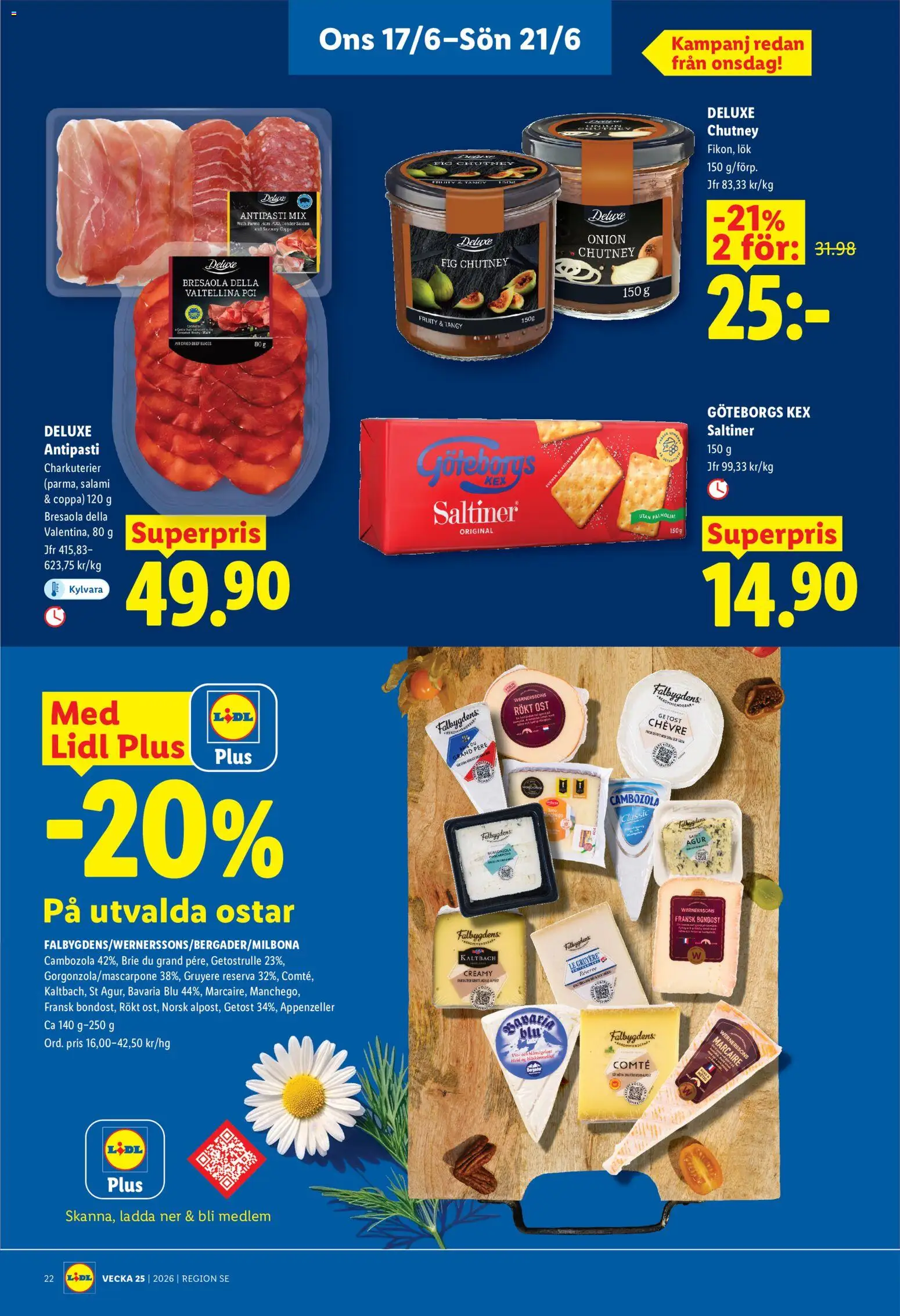Lidl reklamblad aktuell från 15.06.2026 | Sida: 26 | Produkter: Getost, Ost, Salami