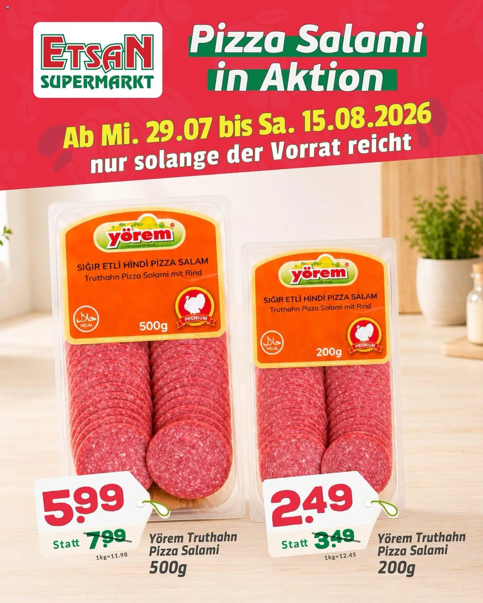 ETSAN Pizza Salami in Aktion gültig ab 29.07.2026 | Seite: 1 | Produkte: Salami, Pizza