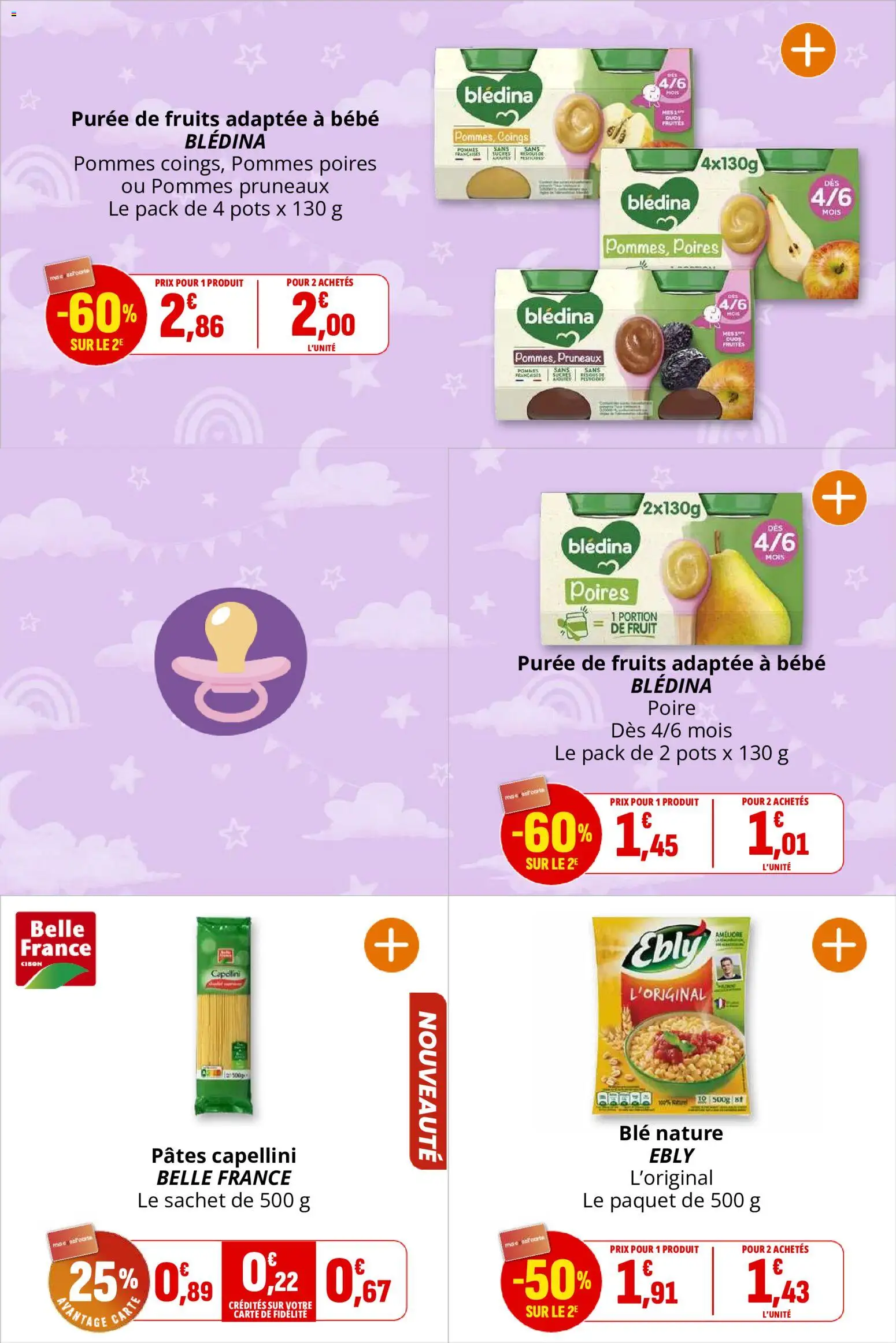 {H1} | Page: 29 | Produits: Pruneaux, Pois, Pommes, Pâtes