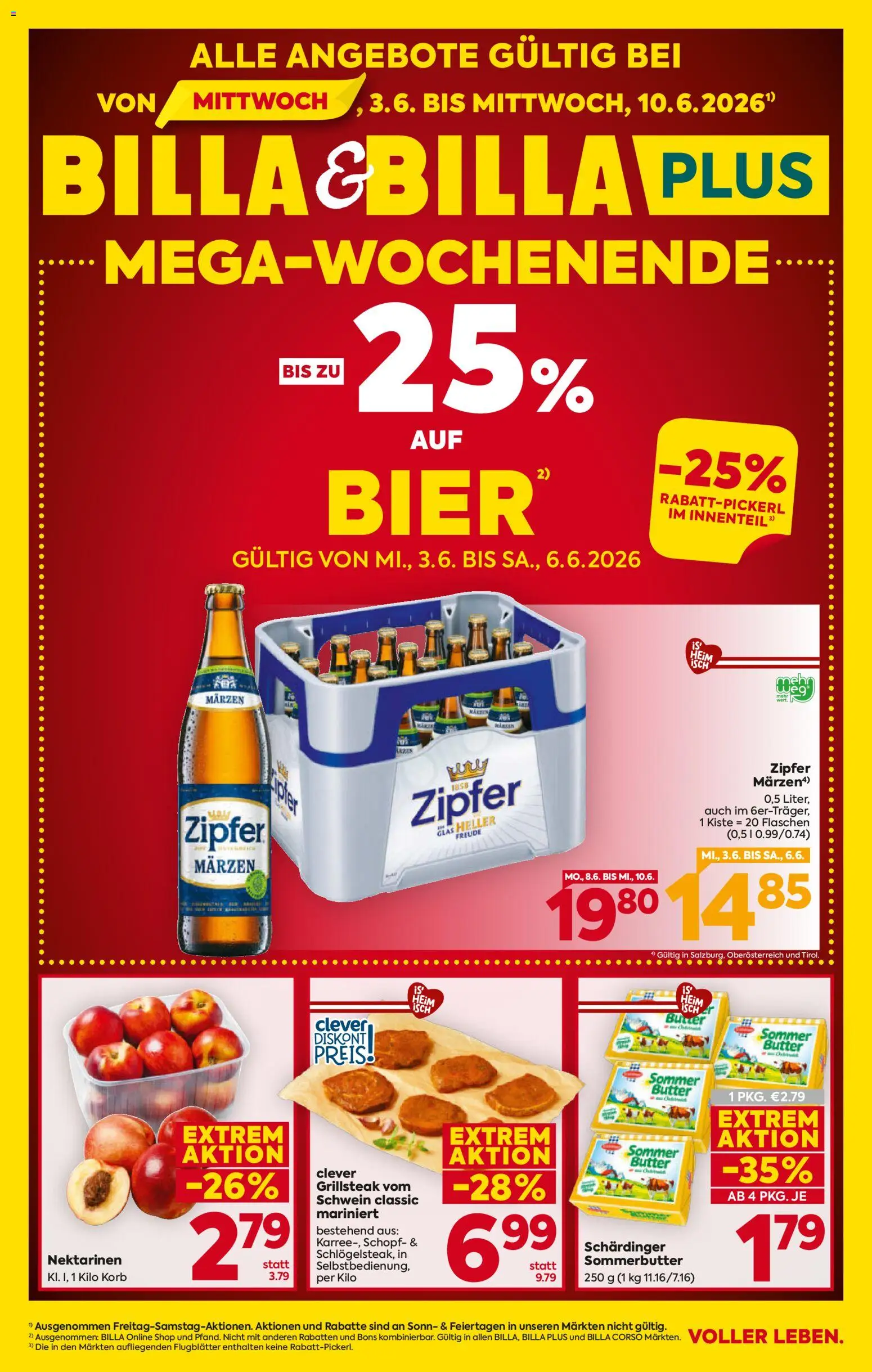 Billa - Oberösterreich gültig ab 03.06.2026 | Seite: 1 | Produkte: Korb, Butter, Bier
