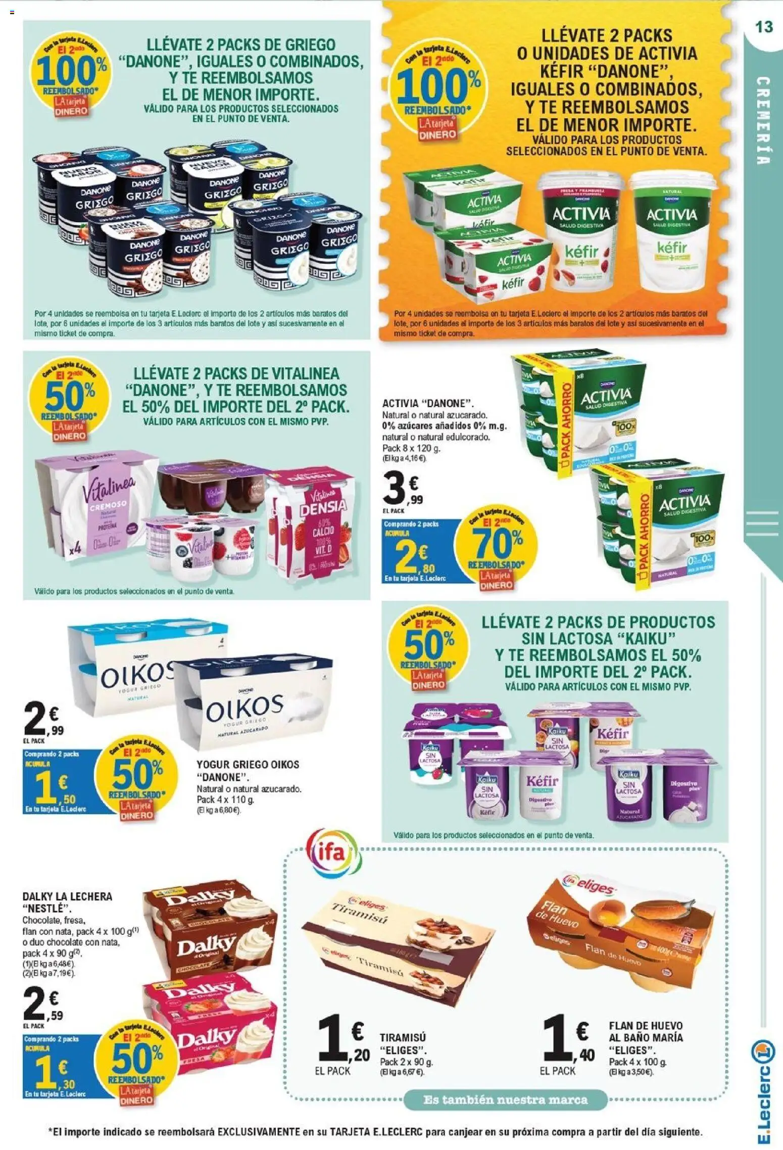 E.Leclerc - Ciudad Real │ válido desde el 07/10/2026 | Página: 13 | Productos: Tiramisú, Chocolate, Yogur griego, Té