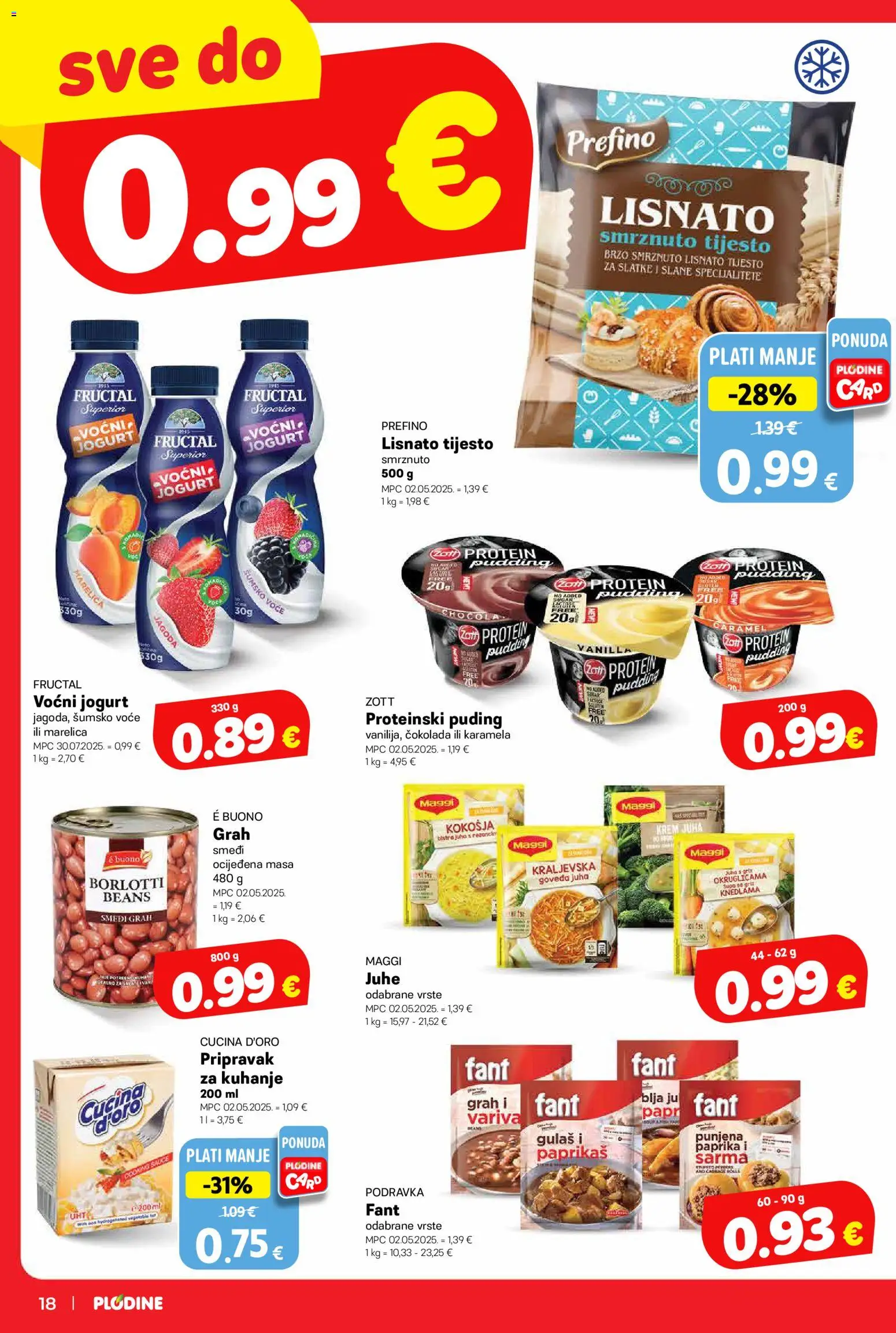 Plodine katalog | vrijedi od 17.06.2026 | Stranica: 18 | Proizvodi: Šumsko voće, Čokolada, Puding, Podravka