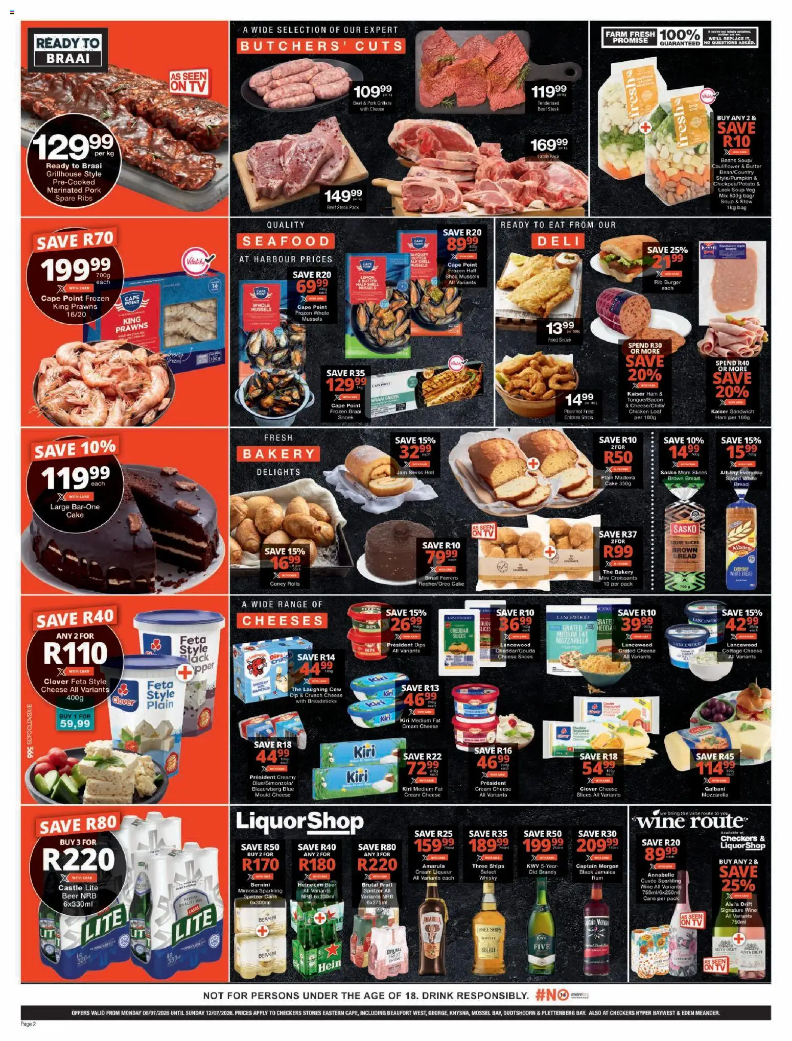 New Checkers catalogue – valid from 06/07/2026 | Page: 2 | Products: Cauliflower, Butter, Beef, Seafood