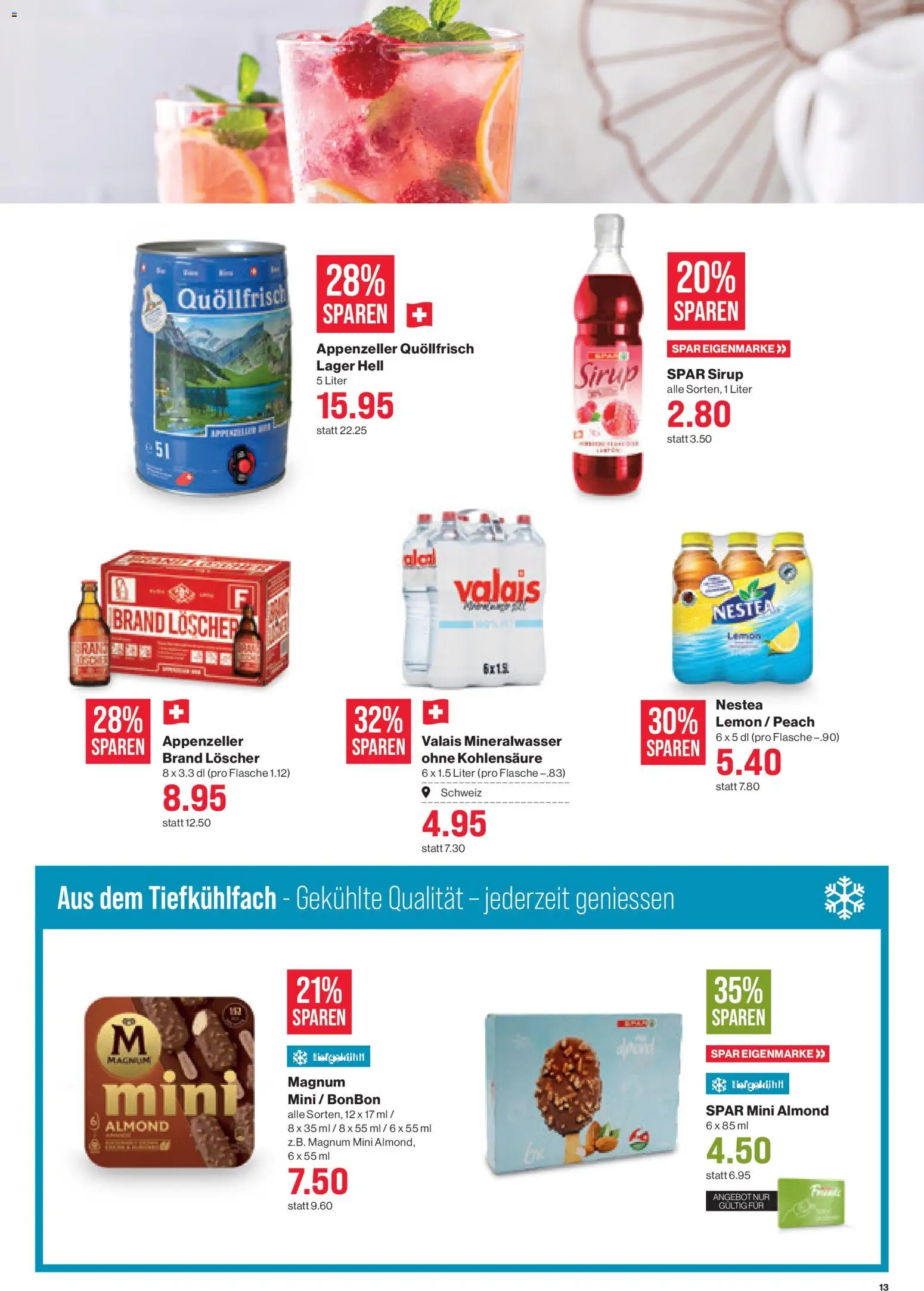SPAR aktionen – gültig ab 18.06.2026 | Seite: 13 | Produkte: En Kommode, Sirup, Mineralwasser