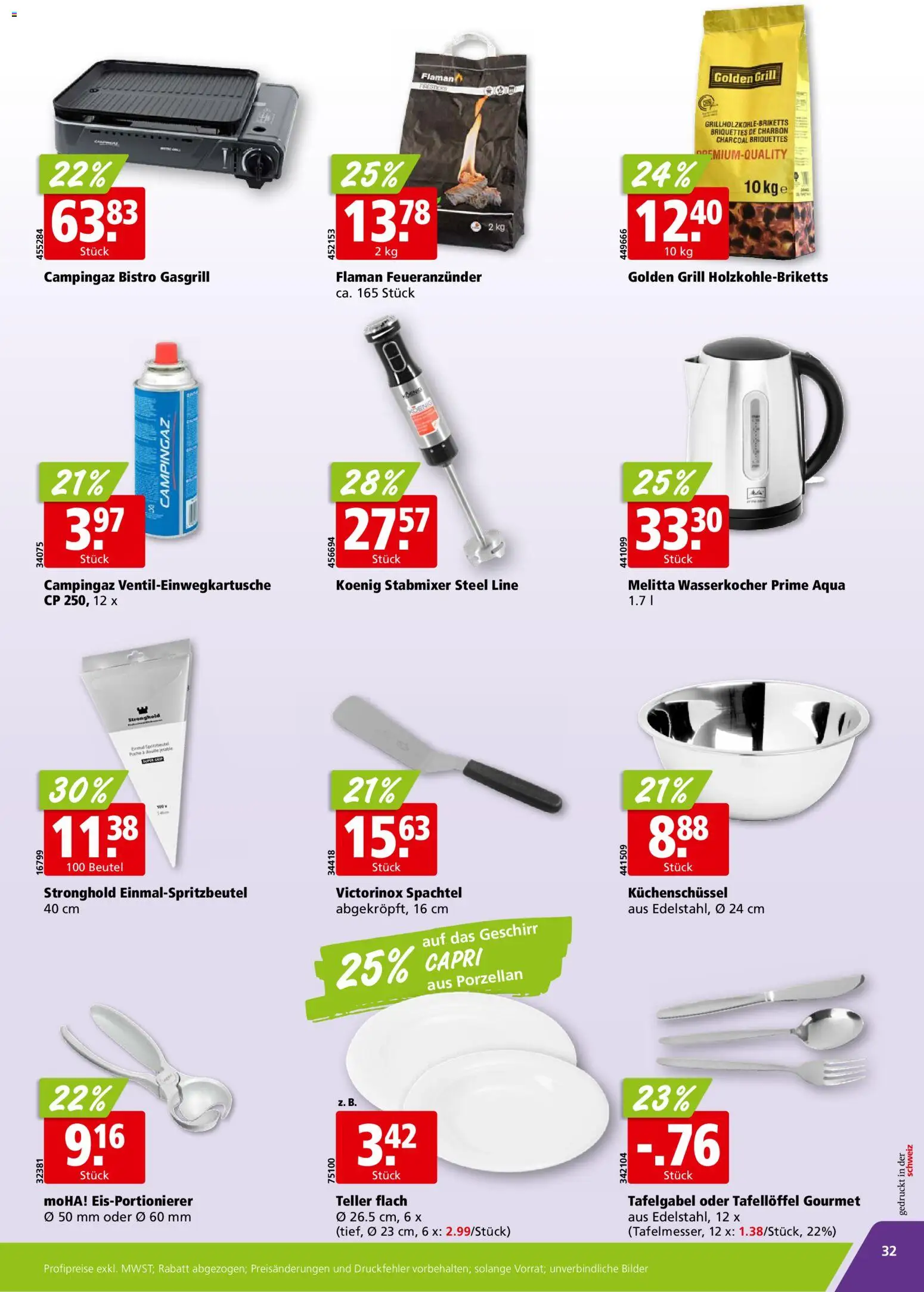 Aligro aktionen Chavannes, Matran, Genf, Sitten – gültig ab 27.07.2026 | Seite: 32 | Produkte: Melitta, Wasserkocher, Stabmixer, Bilder