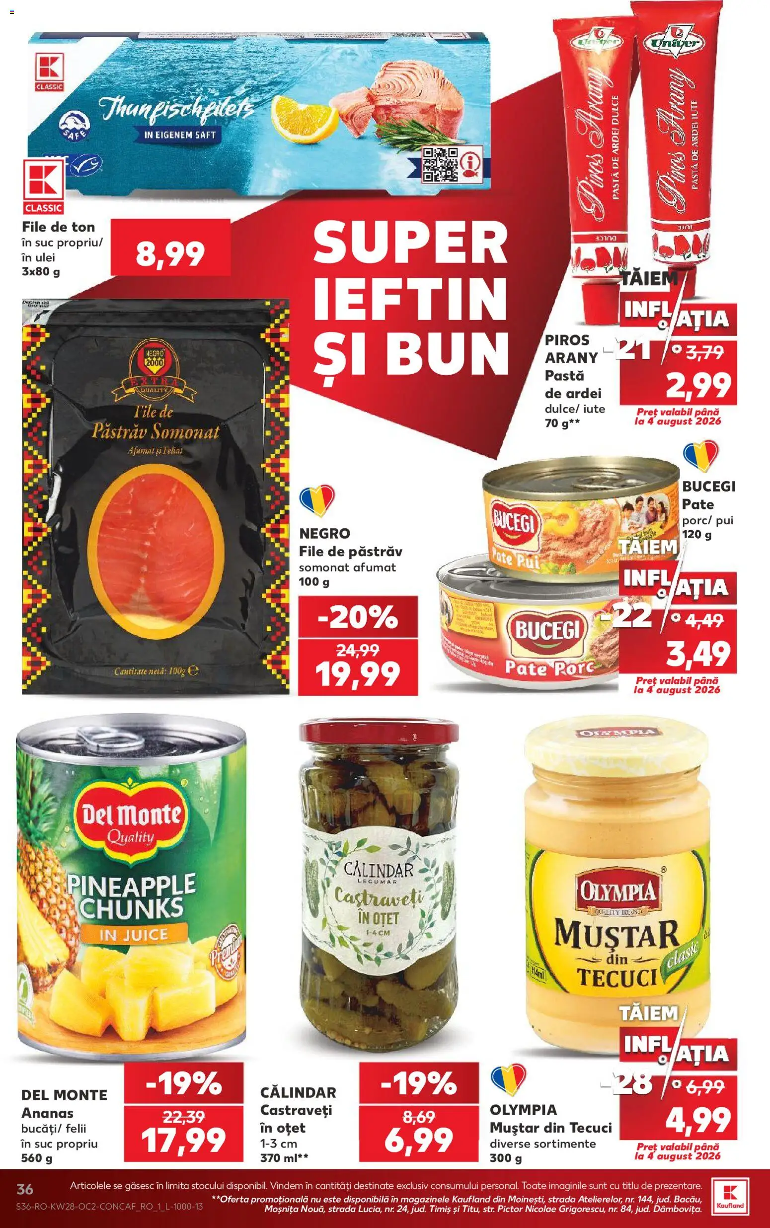 Kaufland RO akciós ujság - amely érvényes a következő dátumtól: 2026.07.08. | Oldal: 36 | Termékek: Mustár