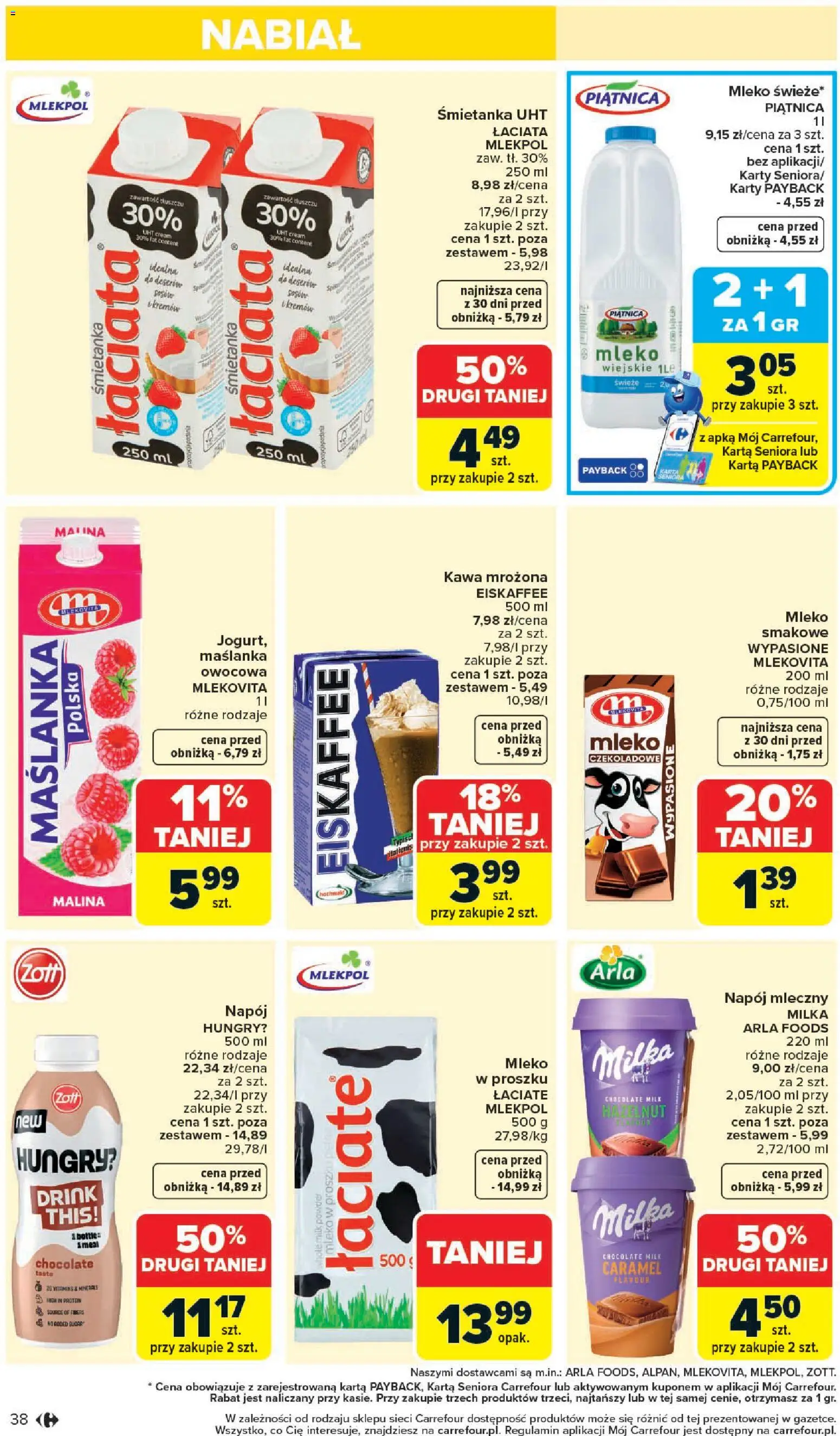 Carrefour gazetka - Zmieniliśmy Się Dla Ciebie od 25.05.2026 | Strona: 38 | Produkty: Karta, Maślanka, Milka, Kawa