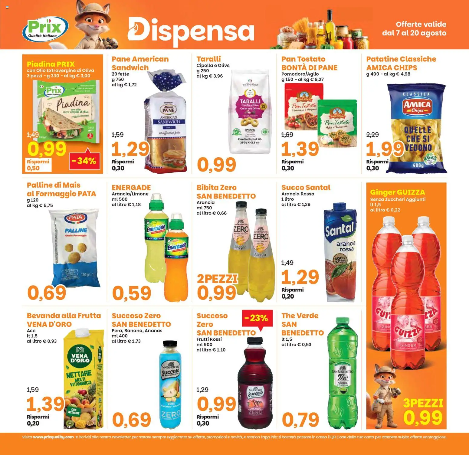 Volantino Prix del 07/08/2026 | Pagina: 15 | Prodotti: Olio, The, Piadina, Taralli