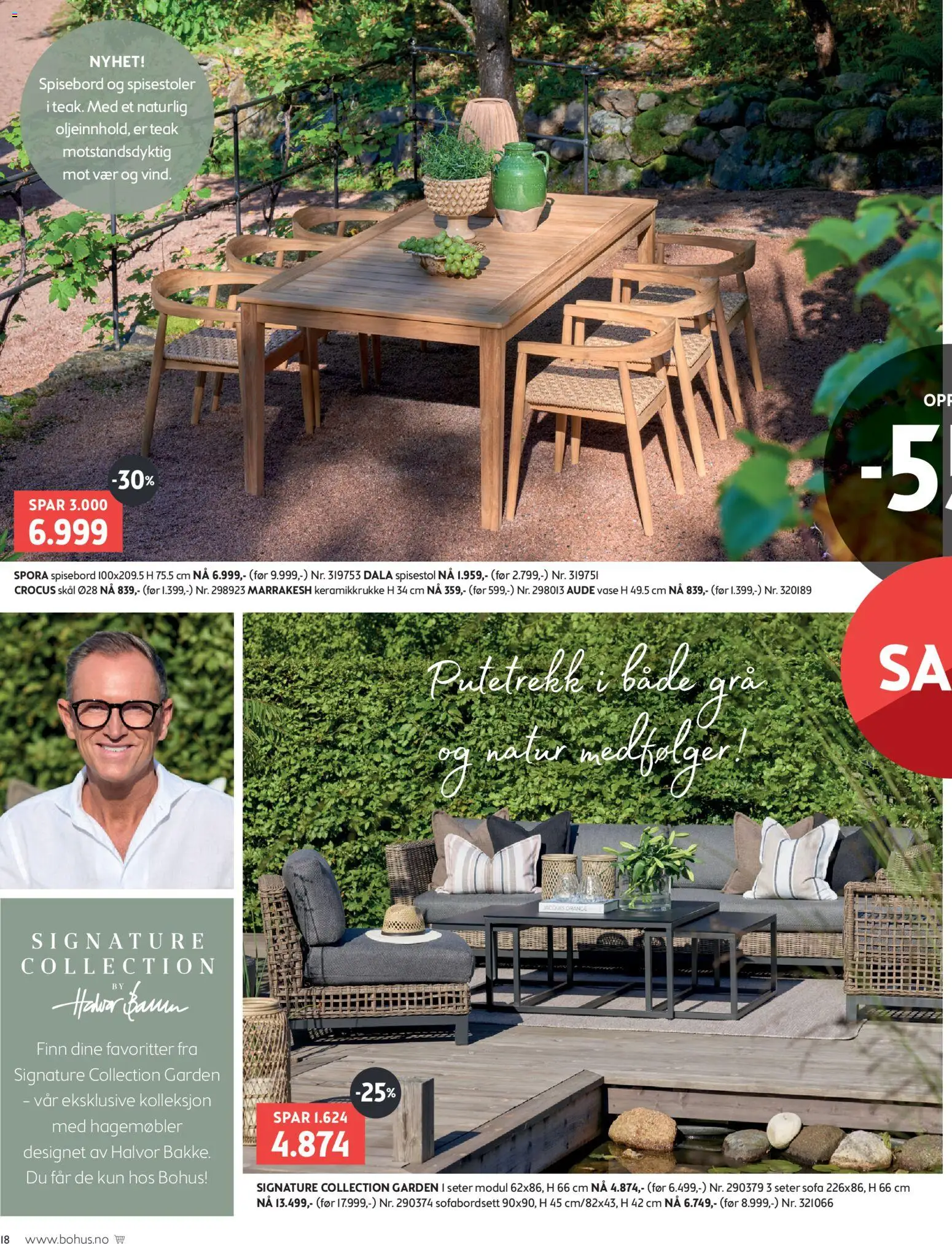 {H1} | Side: 18 | Produkter: Spisebord, Spisestol, Hagemøbler, Vase