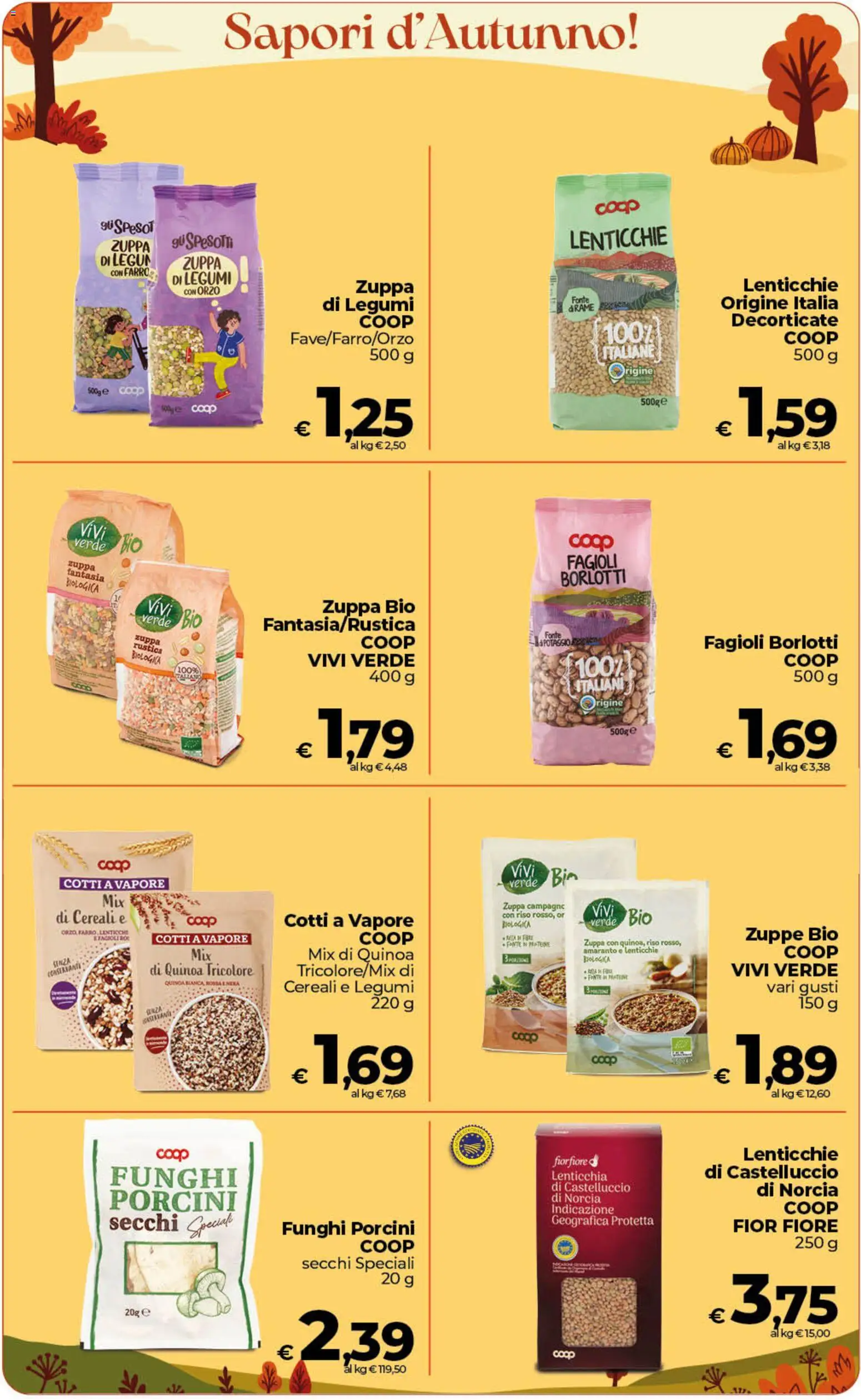 Volantino COOP del 13/10/2026 | Pagina: 16 | Prodotti: Cereali, Lenticchie, Funghi, Quinoa