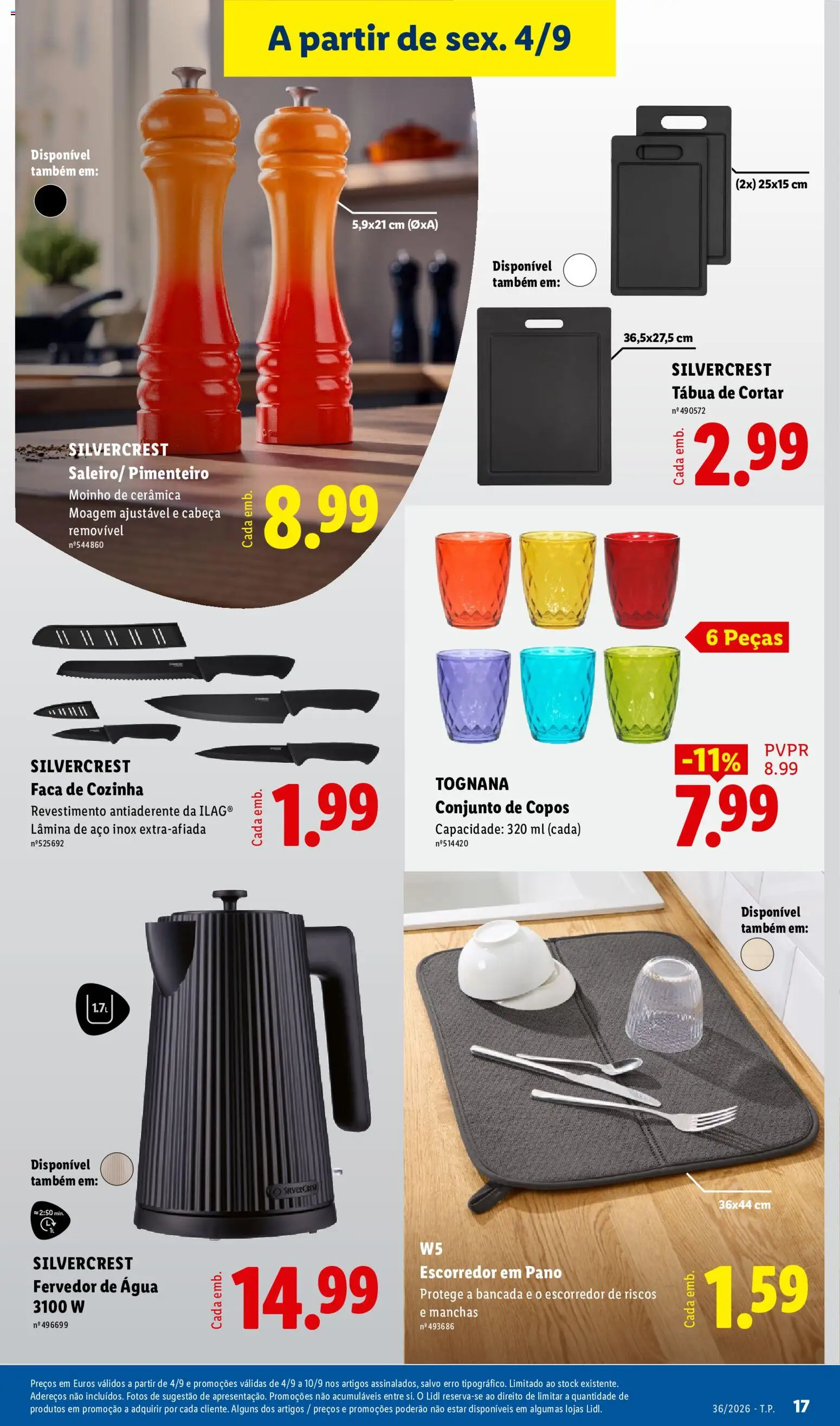 Lidl folheto Fim de Semana │ válido de 04/09/2026 | Página: 19 | Produtos: Agua, Copos, Escorredor, Bancada