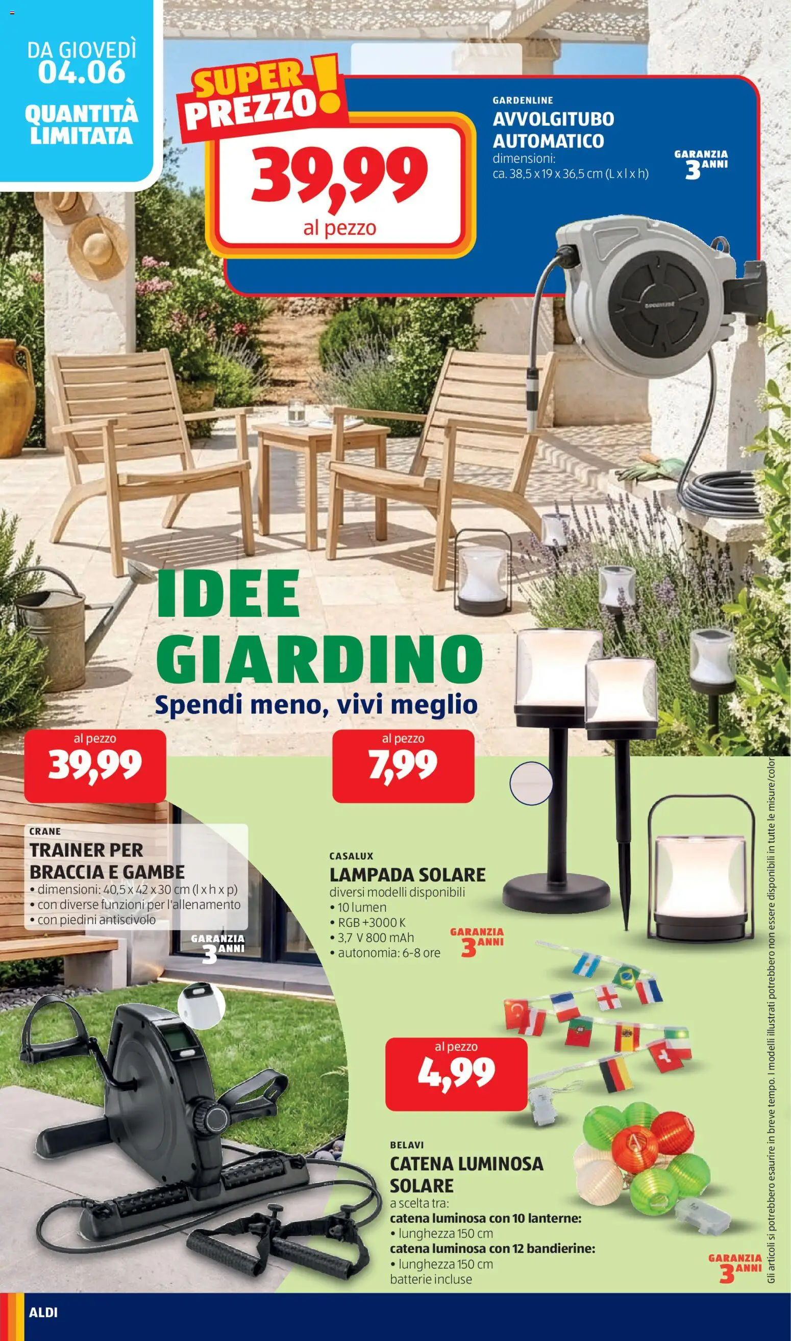 Volantino Aldi del 01.06.2026 | Pagina: 26 | Prodotti: Lampada solare, Batterie, Lampada
