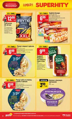 Pogląd oferty "POLOmarket gazetka" - ważna od 17.06.2026 | Strona: 32 | Produkty: Carbonara, Pierogi, Bagietka, Hummus