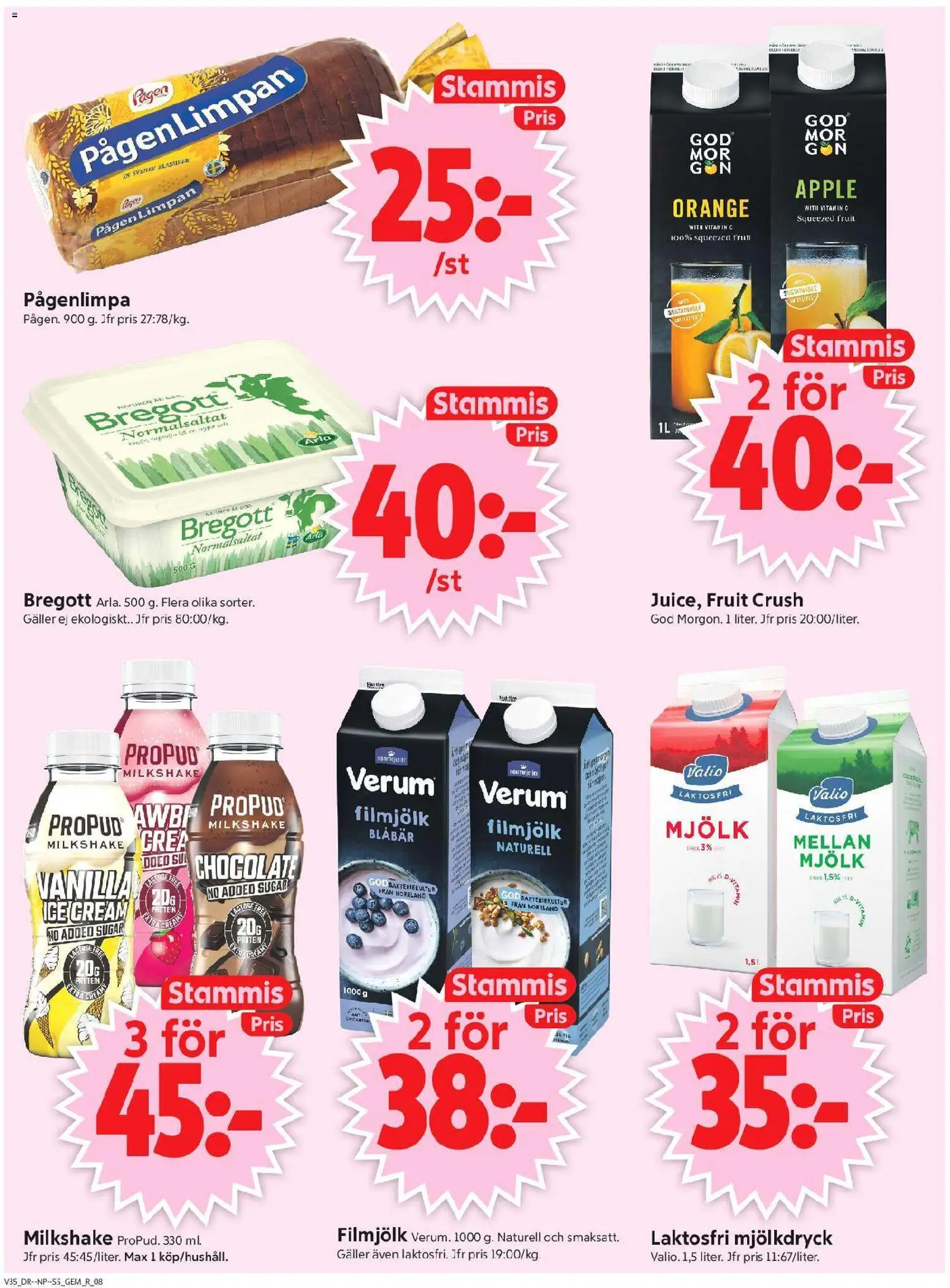 ICA Supermarket reklamblad aktuell från 24/08/2026 | Sida: 10 | Produkter: Mjölk, Äpple, Blåbär, Protein