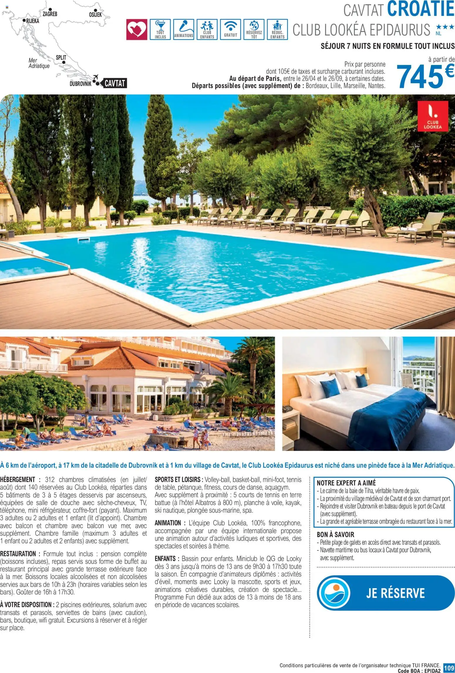 {H1} | Page: 109 | Produits: Boissons, Ski, Lit, Buffet