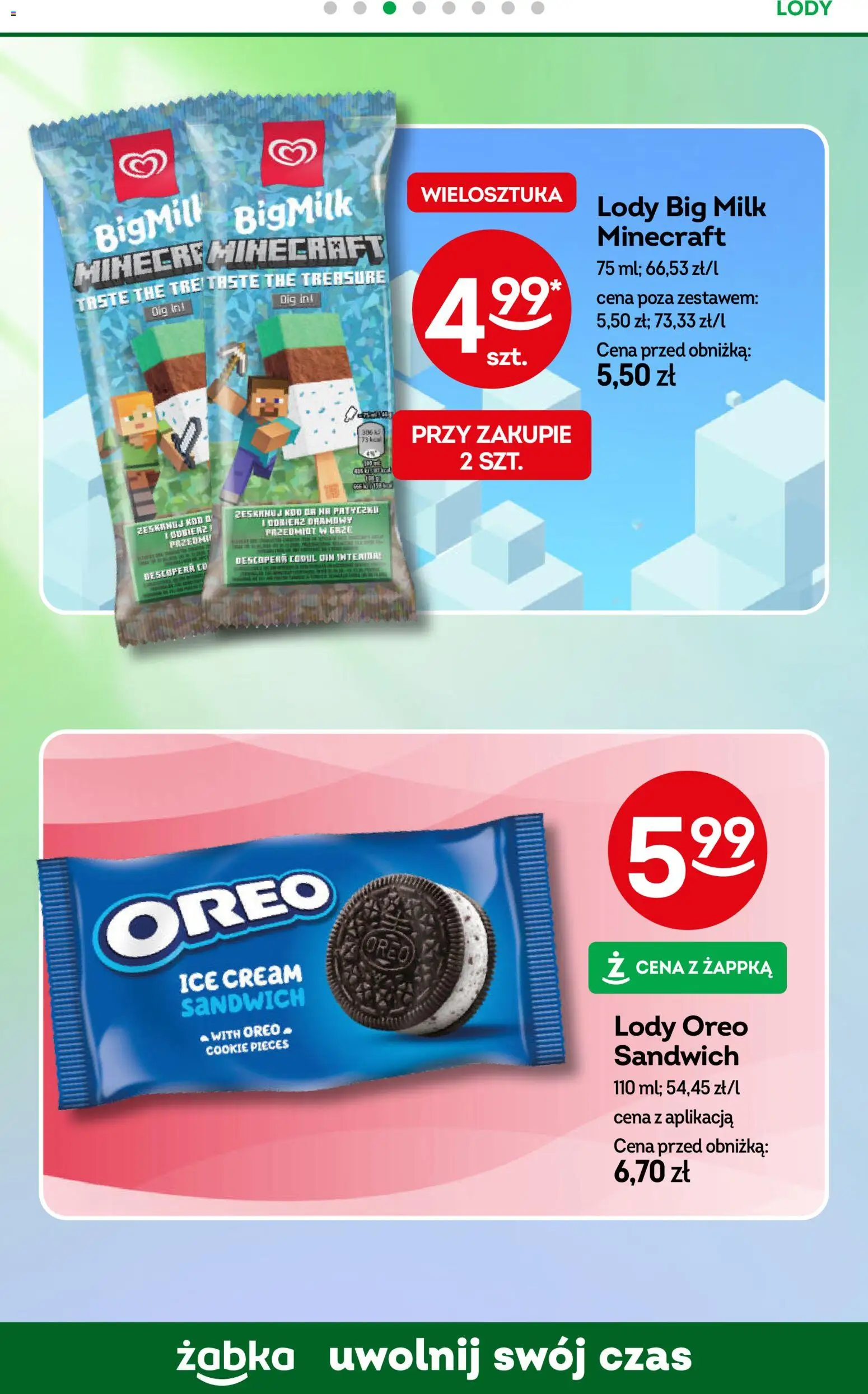 Żabka gazetka od 17.06.2026 | Strona: 52 | Produkty: Sandwich, Big Milk, Lody