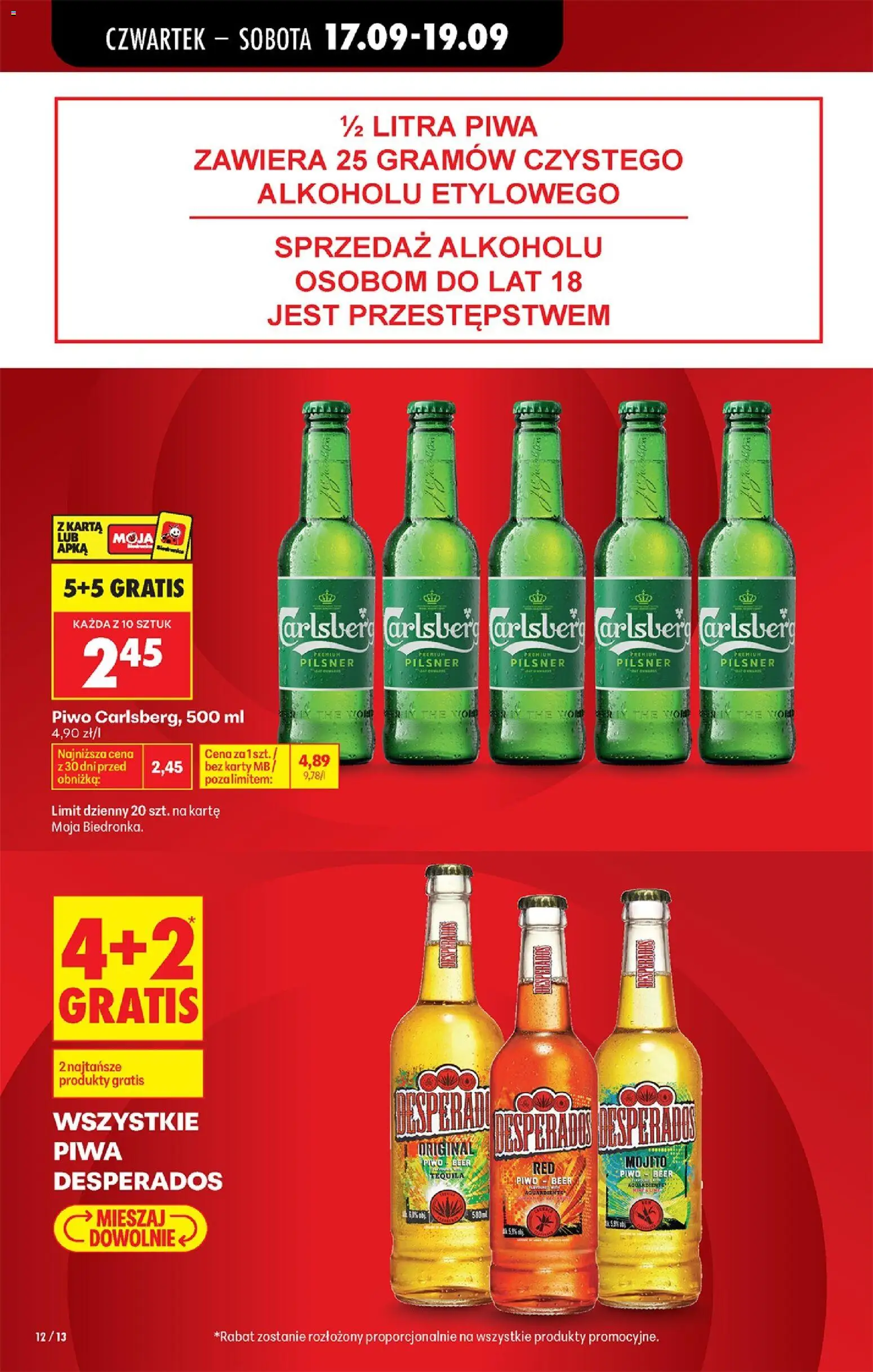 Biedronka Polsko leták - Codziennie niskie ceny od 17.09.2026 | Strana: 20 | Produkty: Desperados, Pilsner, Tequila, Karty