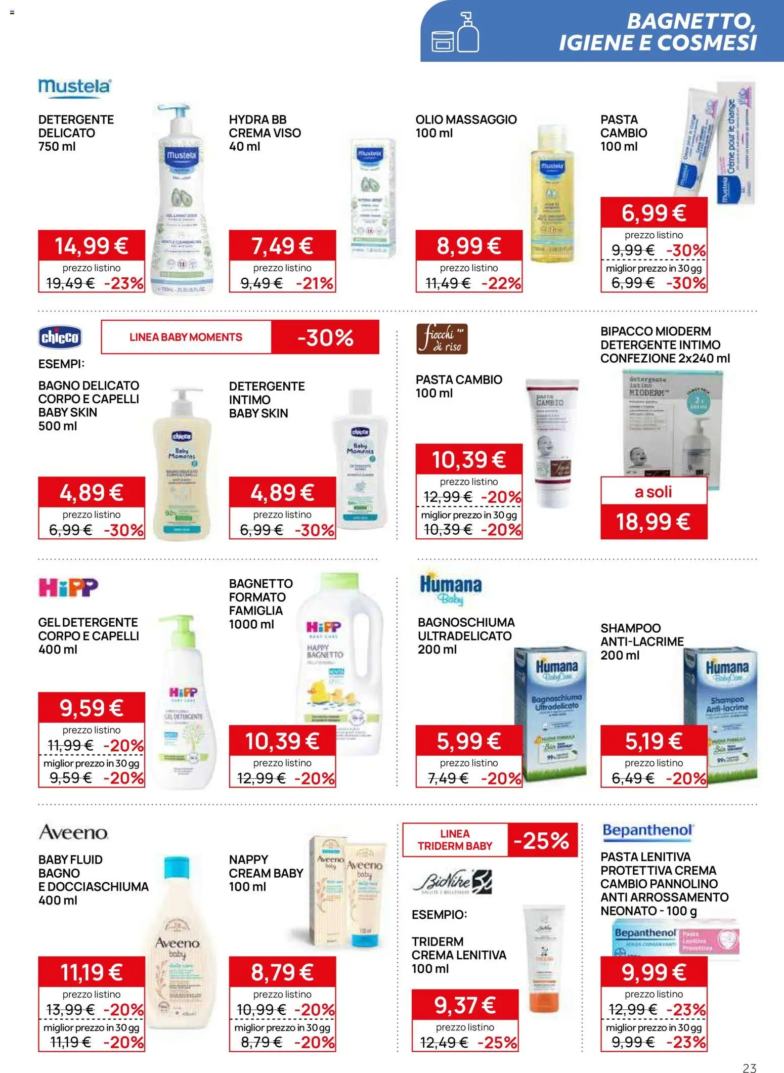 Volantino Prenatal del 06.05.2026 | Pagina: 23 | Prodotti: Crema, Bagnoschiuma, Crema viso, Olio