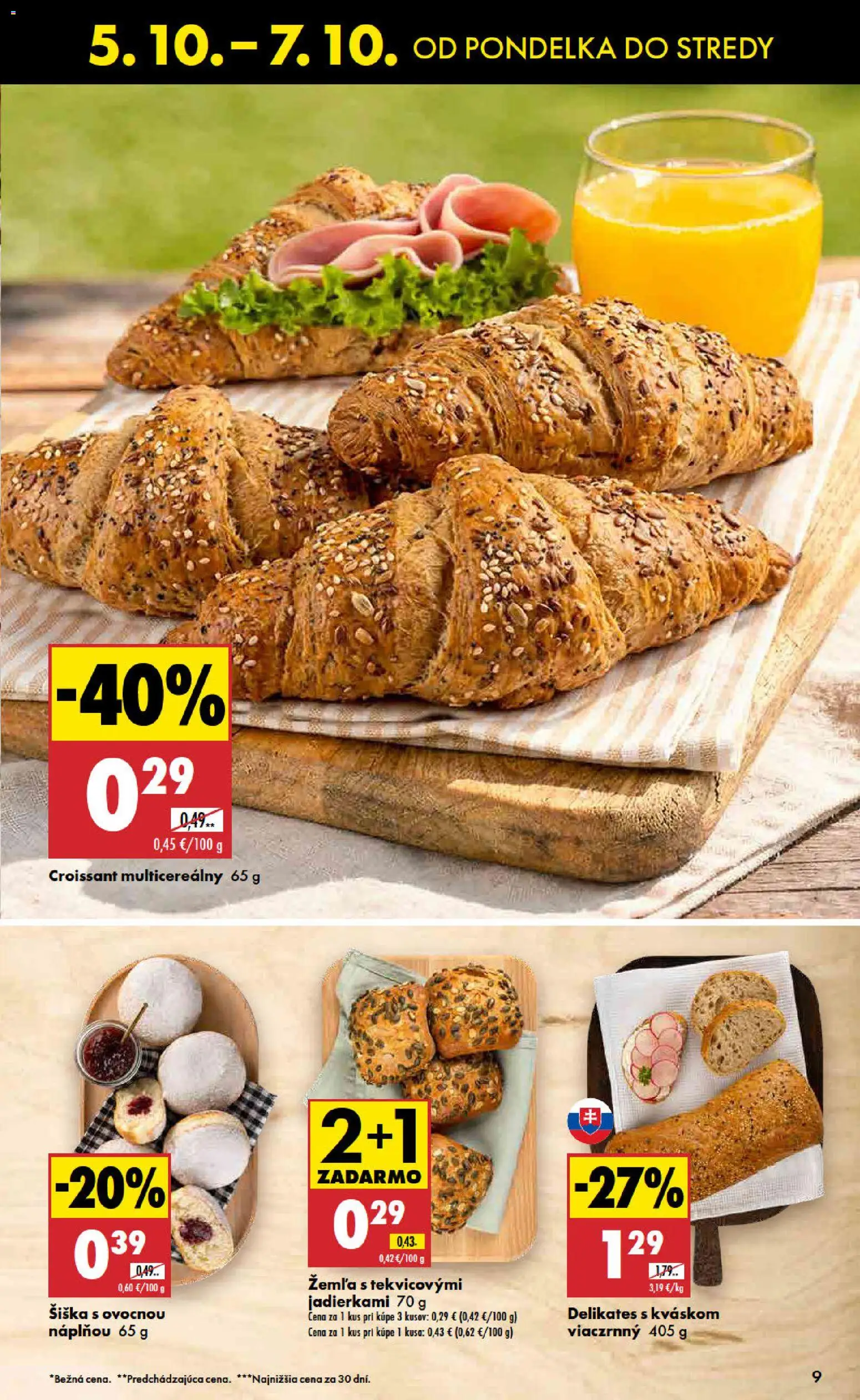 Nové Biedronka akcie – leták je platný od 05.10.2026 | Strana: 9 | Produkty: Croissant, Šiška