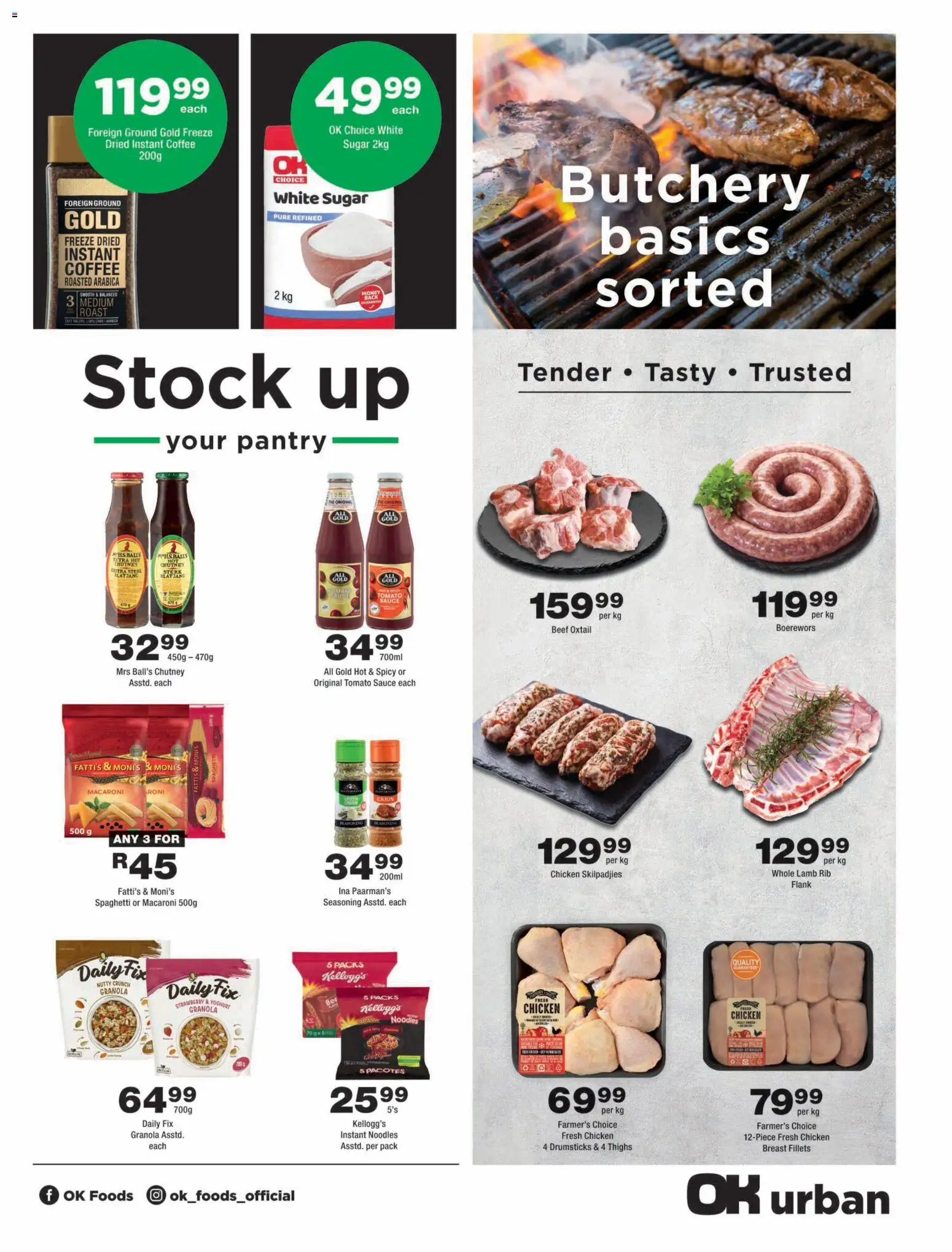 New OK Foods catalogue – valid from 23/10/2026 | Page: 3 | Products: Beef, Tomato sauce, Stock, Sugar