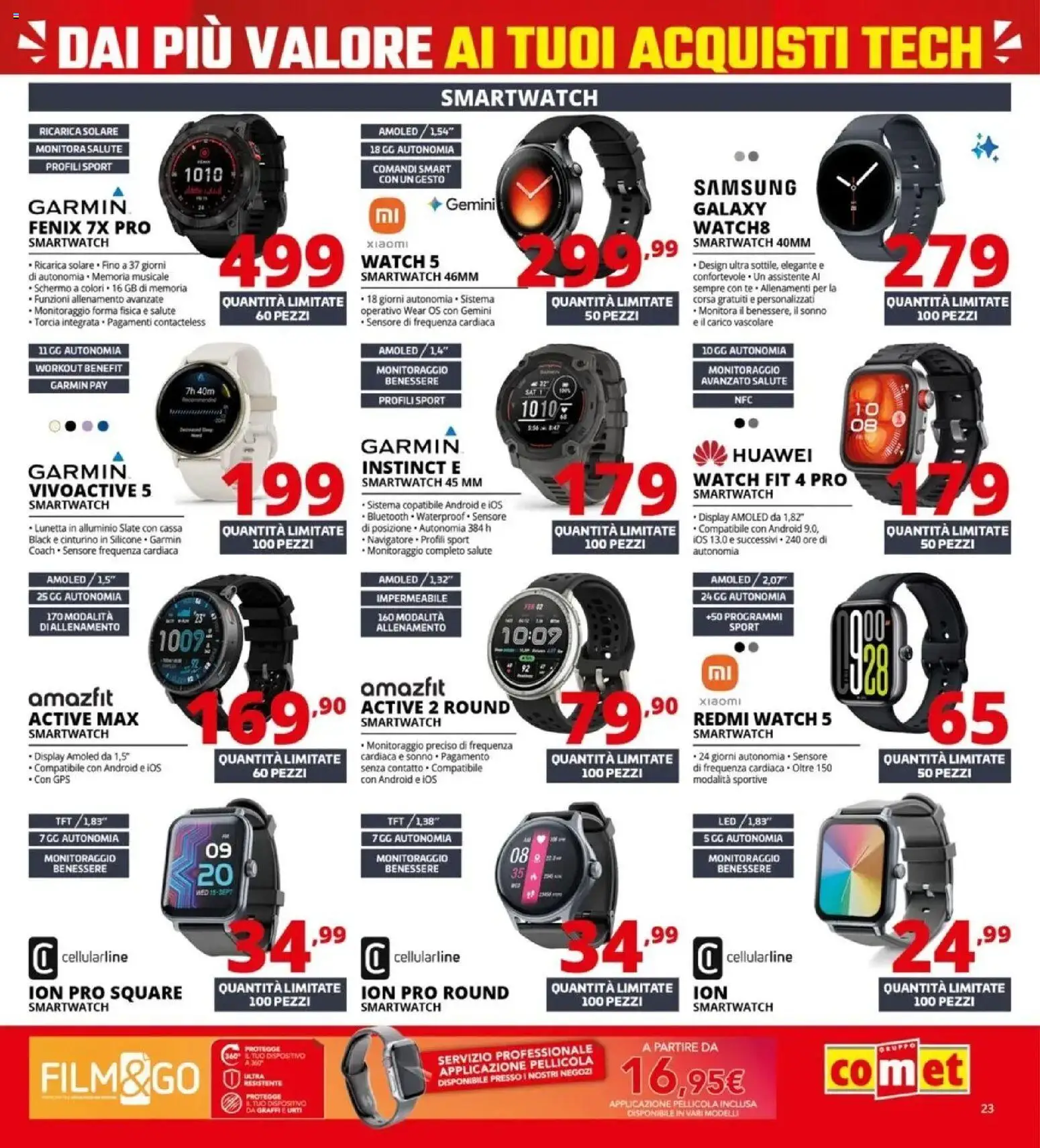 Volantino Comet del 05.03.2026 | Pagina: 23 | Prodotti: Xiaomi, Schermo, Pellicola, Samsung
