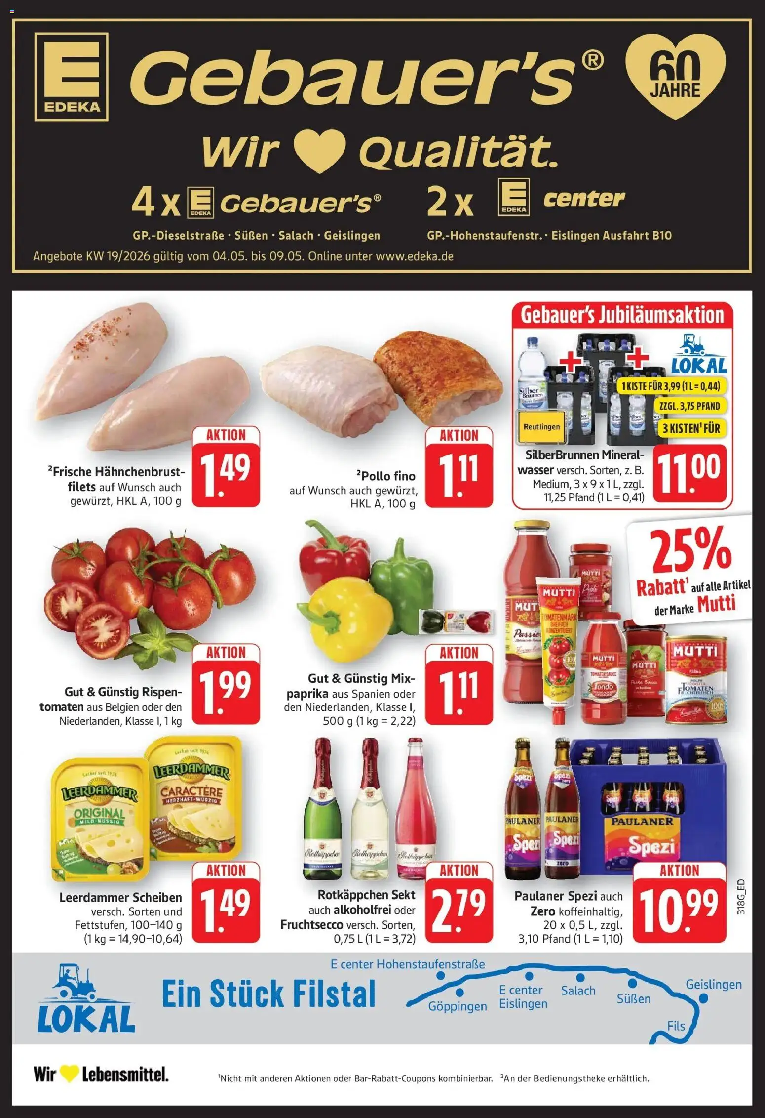 Edeka prospekt Geislingen	 – gültig ab 04.05.2026 | Seite: 3 | Produkte: Tomaten, Mineralwasser, Fruchtsecco, Paprika