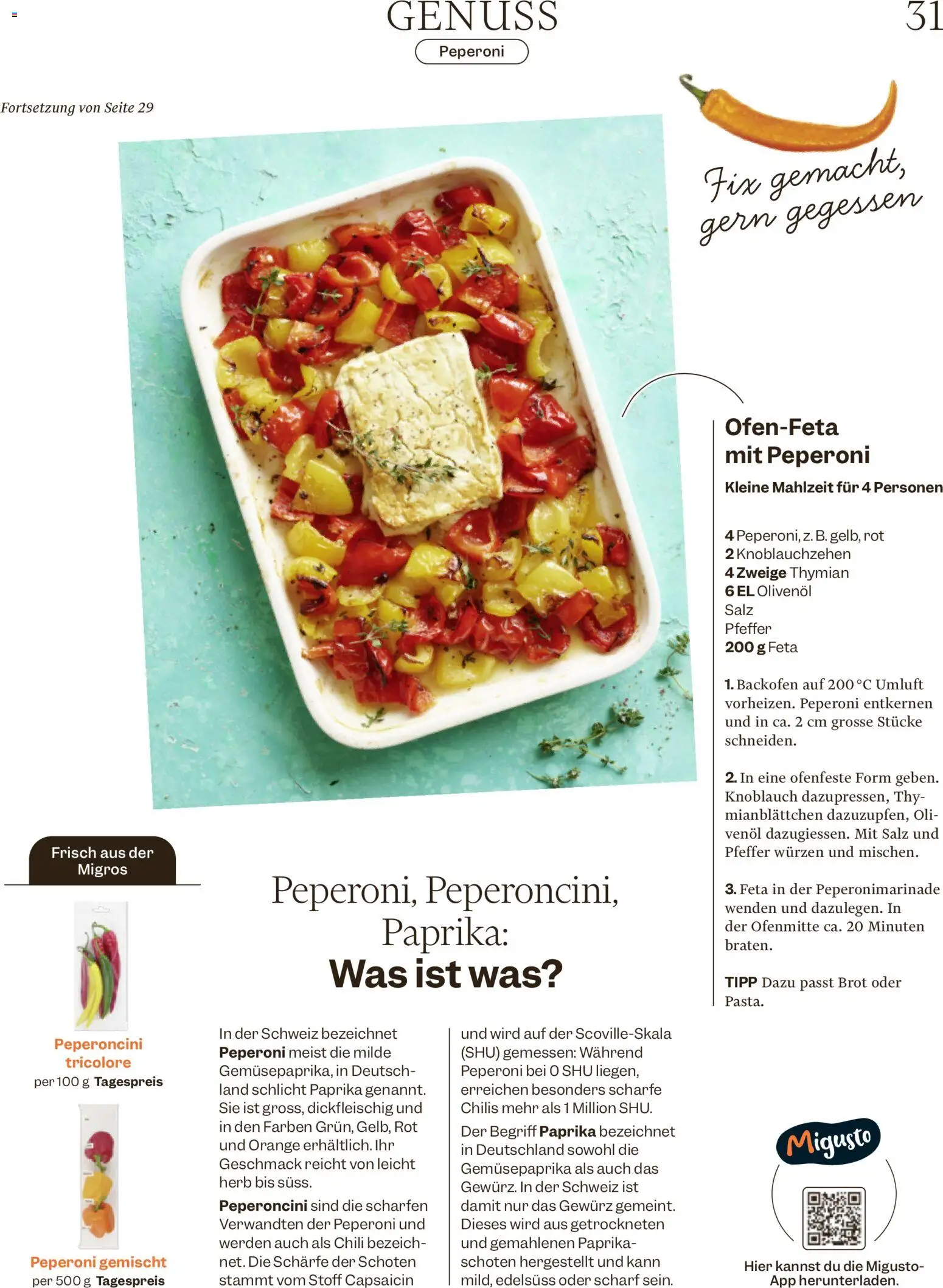 Migros aktionen Magazin – gültig ab 16.09.2026 | Seite: 31 | Produkte: Brot, Chili, Knoblauch, Pfeffer