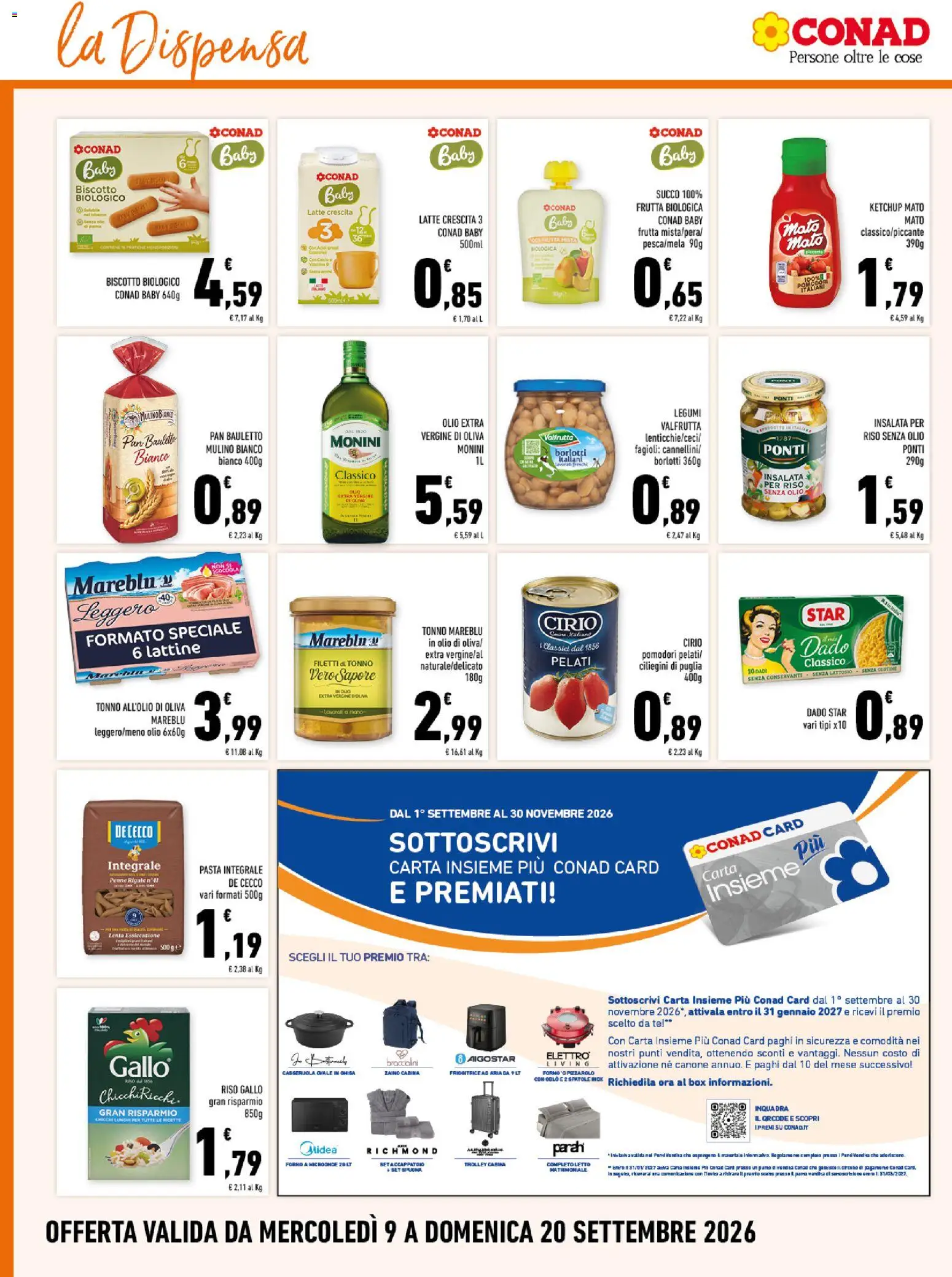 Volantino Conad del 09/09/2026 | Pagina: 12 | Prodotti: Riso, Ketchup, Olio extra vergine, Friggitrice