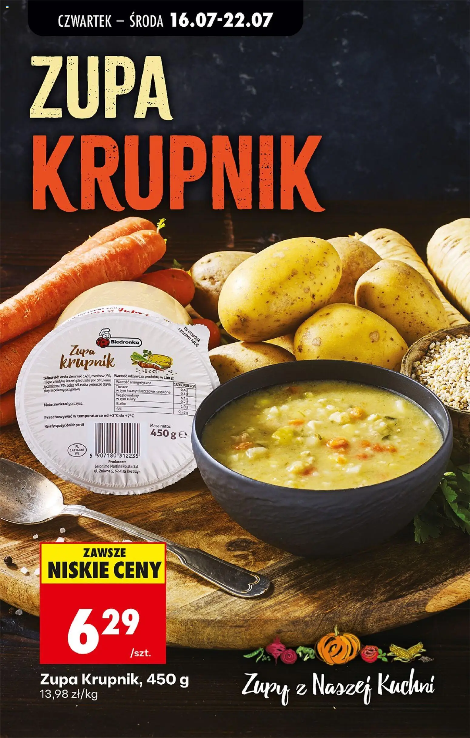 Biedronka gazetka od czwartku od 16.07.2026 | Strona: 44 | Produkty: Mięso, Por, Zupa, Olej