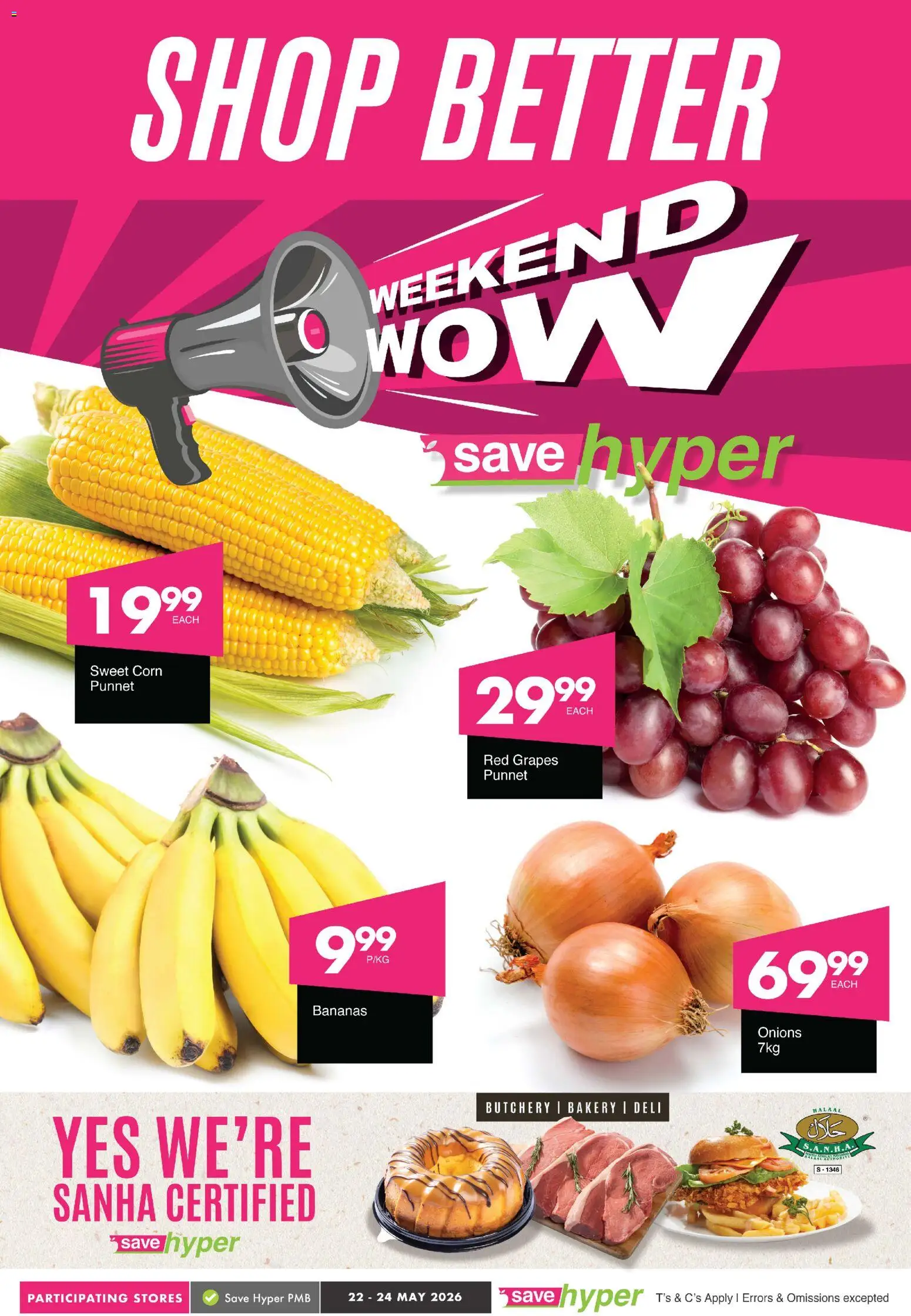 New Save catalogue – valid from 22.05.2026 | Page: 1 | Products: Bakery, Bananas, Onions, Grapes